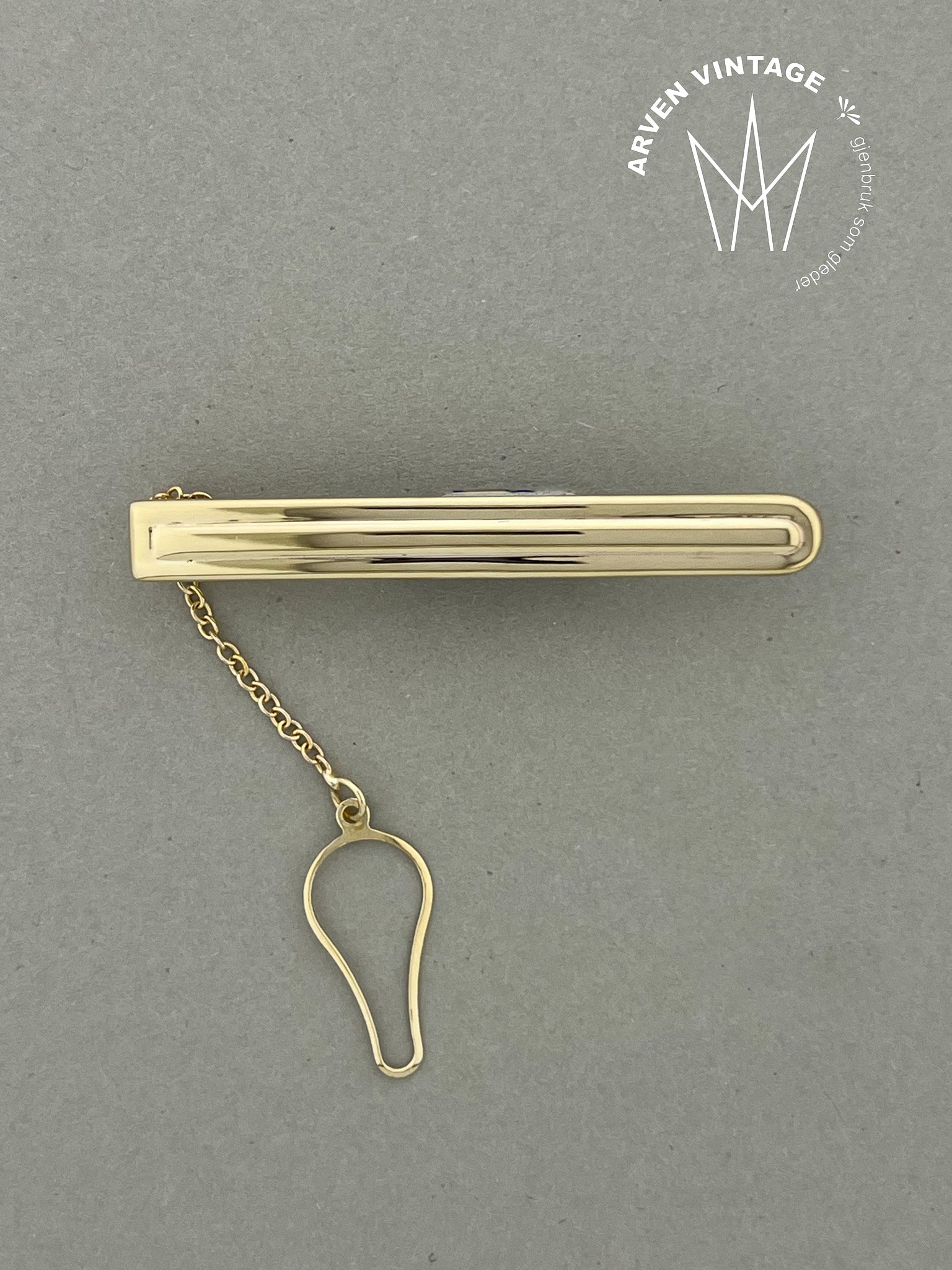 Vintage slipsnål gult gull