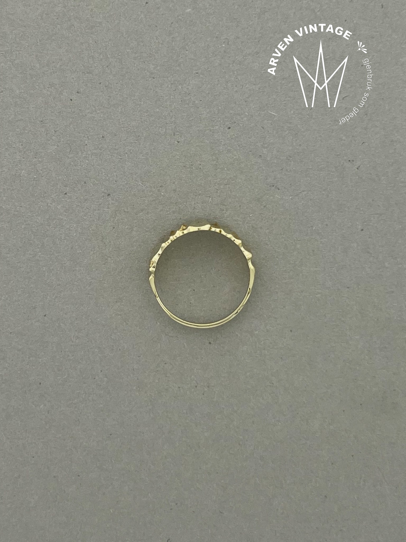 Vintage ring gult gull str 49