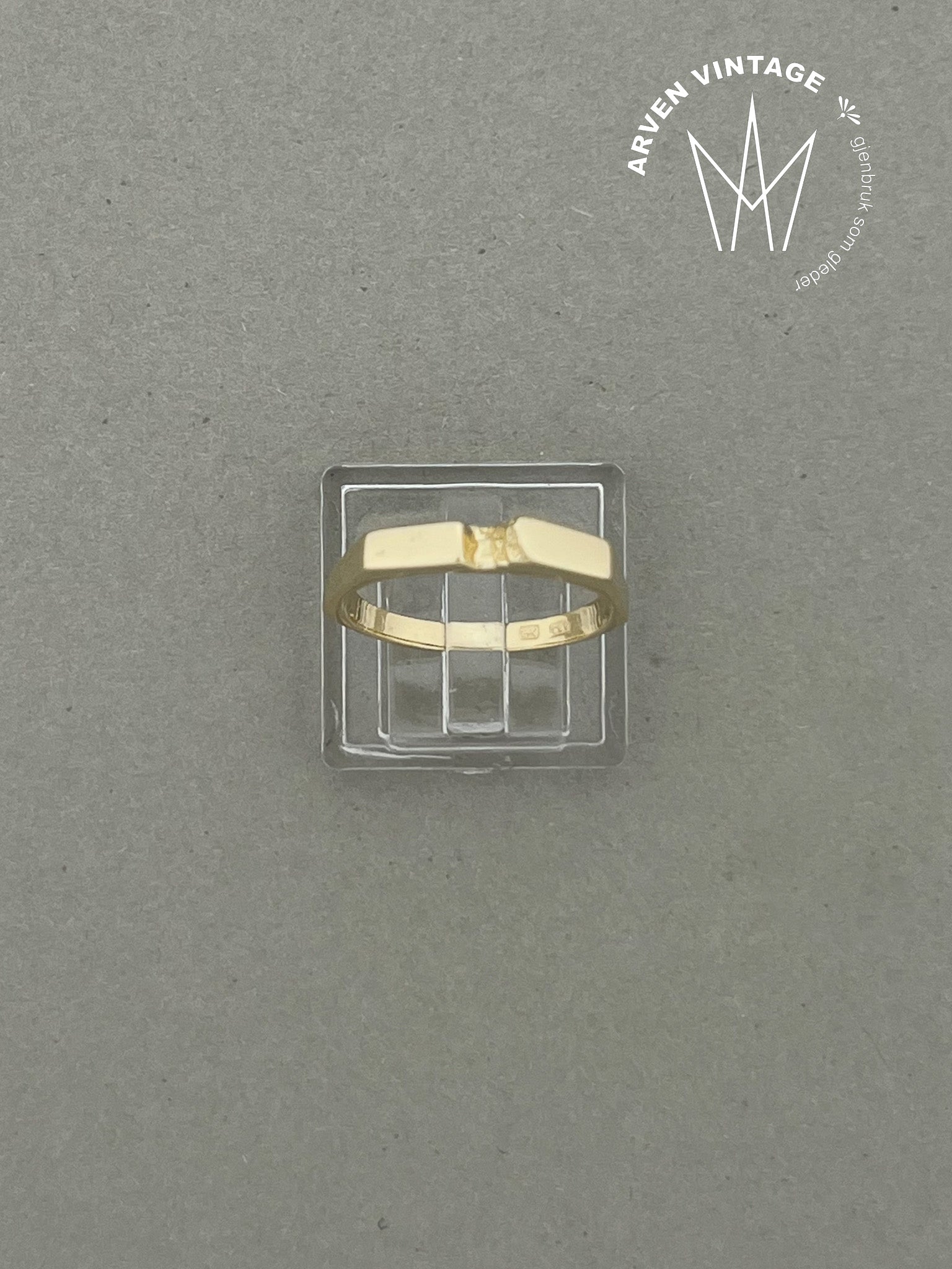 Vintage ring gult gull str 54