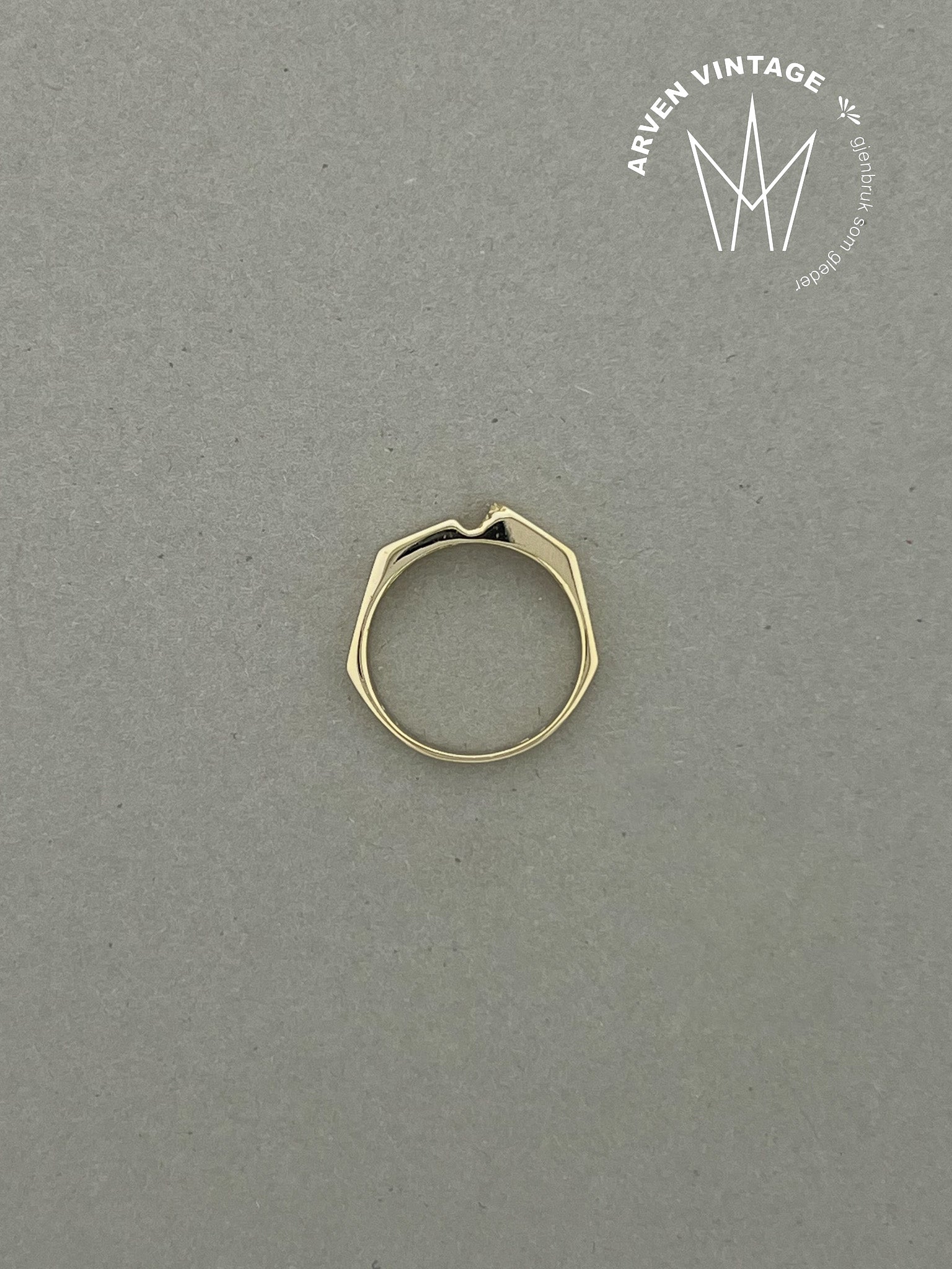 Vintage ring gult gull str 54