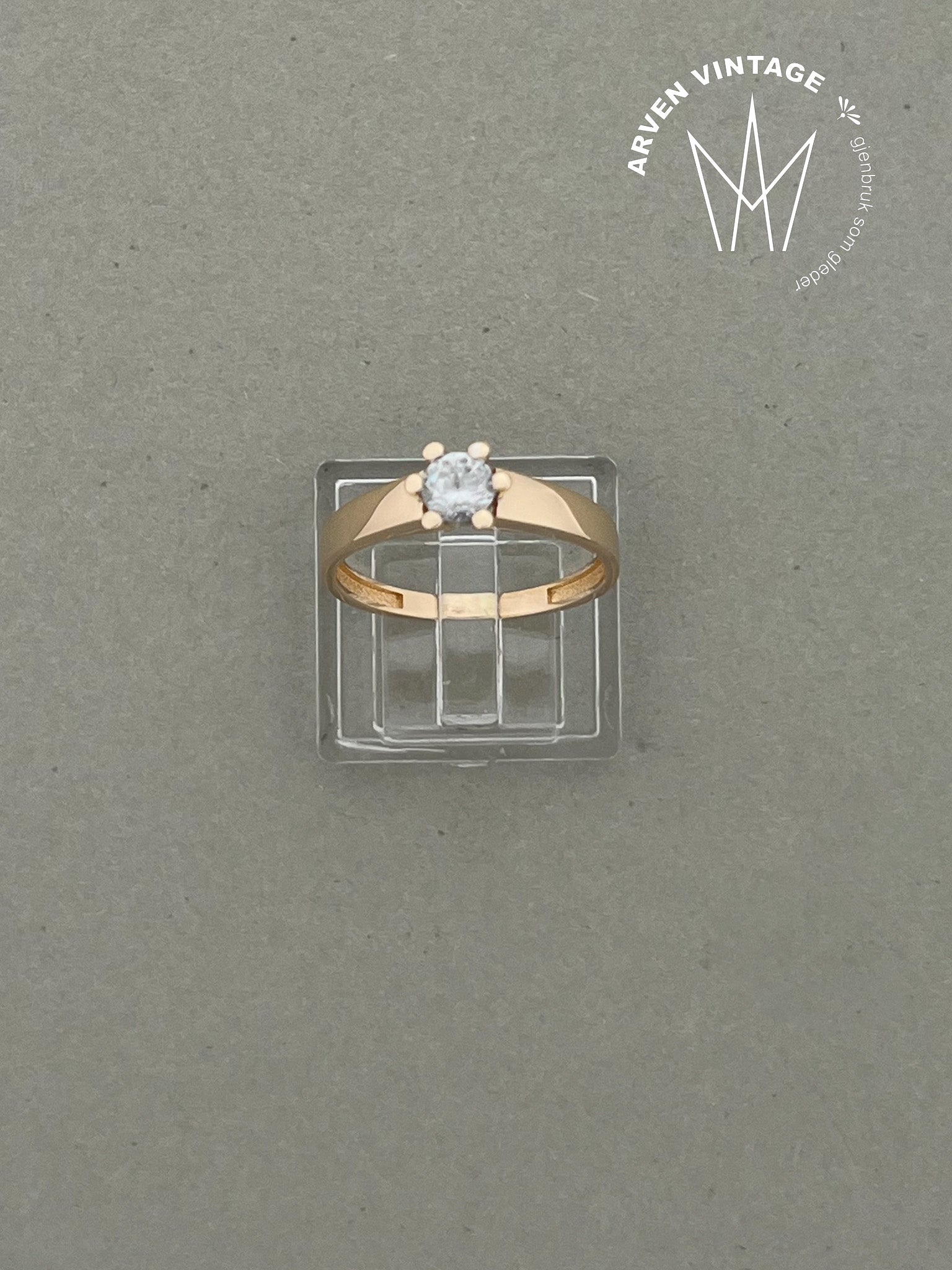 Vintage ring gult gull str 56