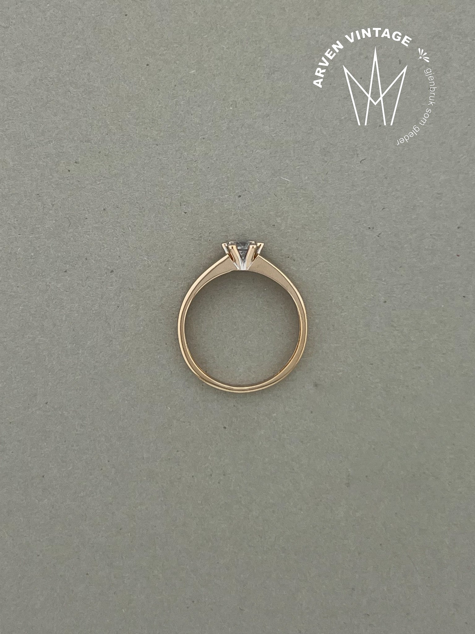Vintage ring gult gull str 56