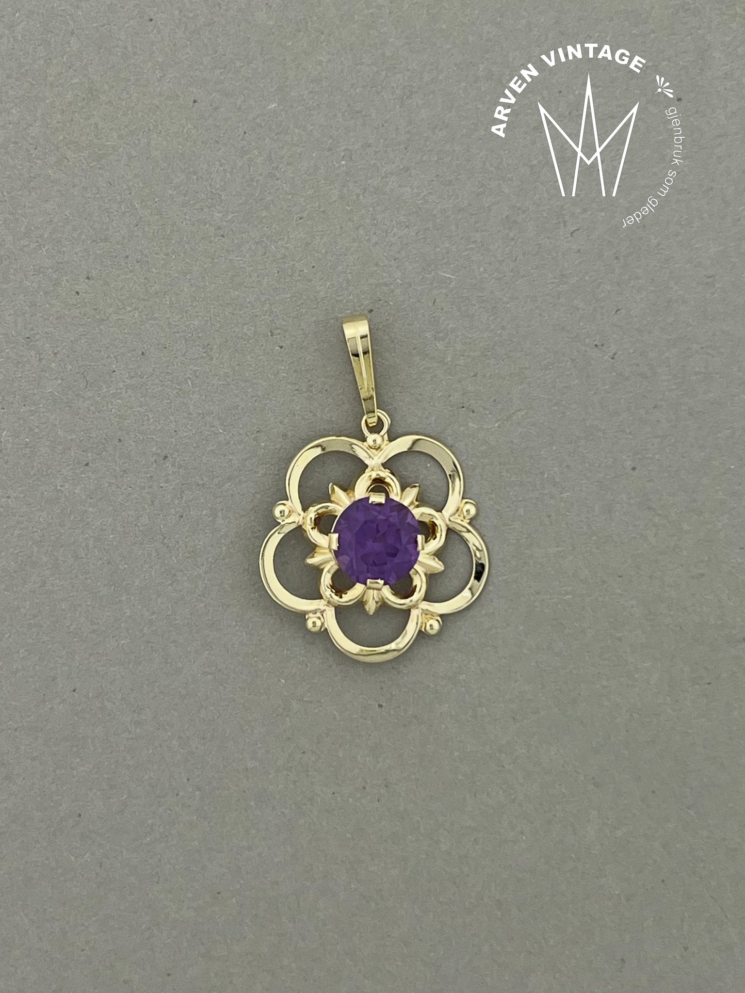 Vintage anheng gult gull