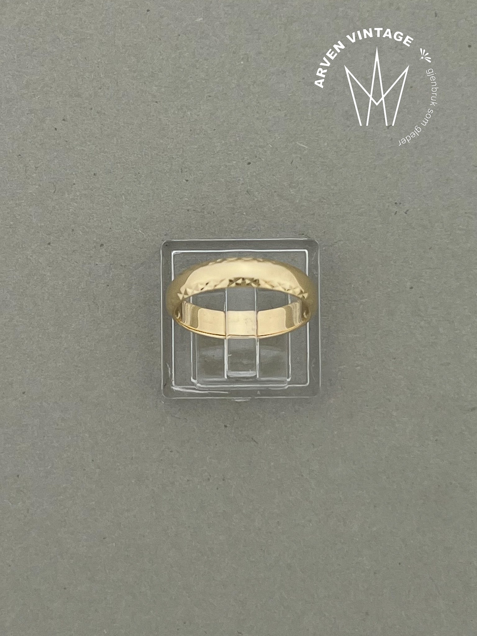 Vintage ring gult gull str 53