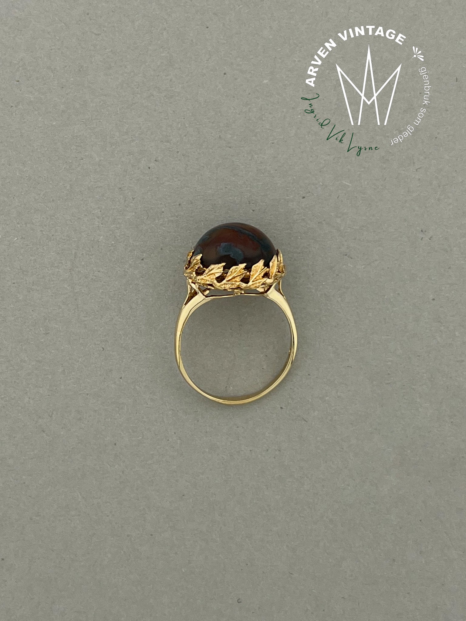 Vintage ring gult gull str 59