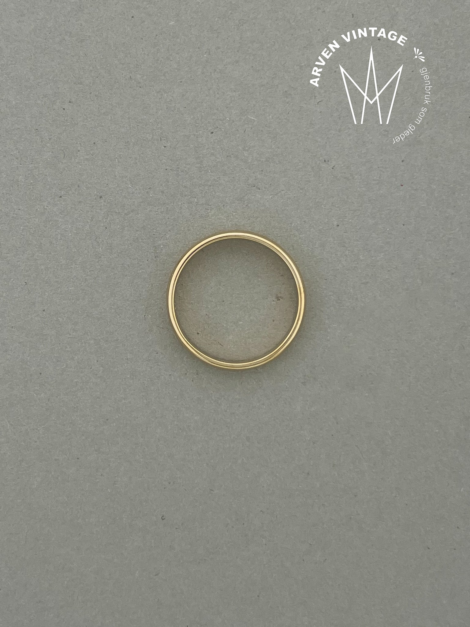 Vintage glatt ring gult gull 68