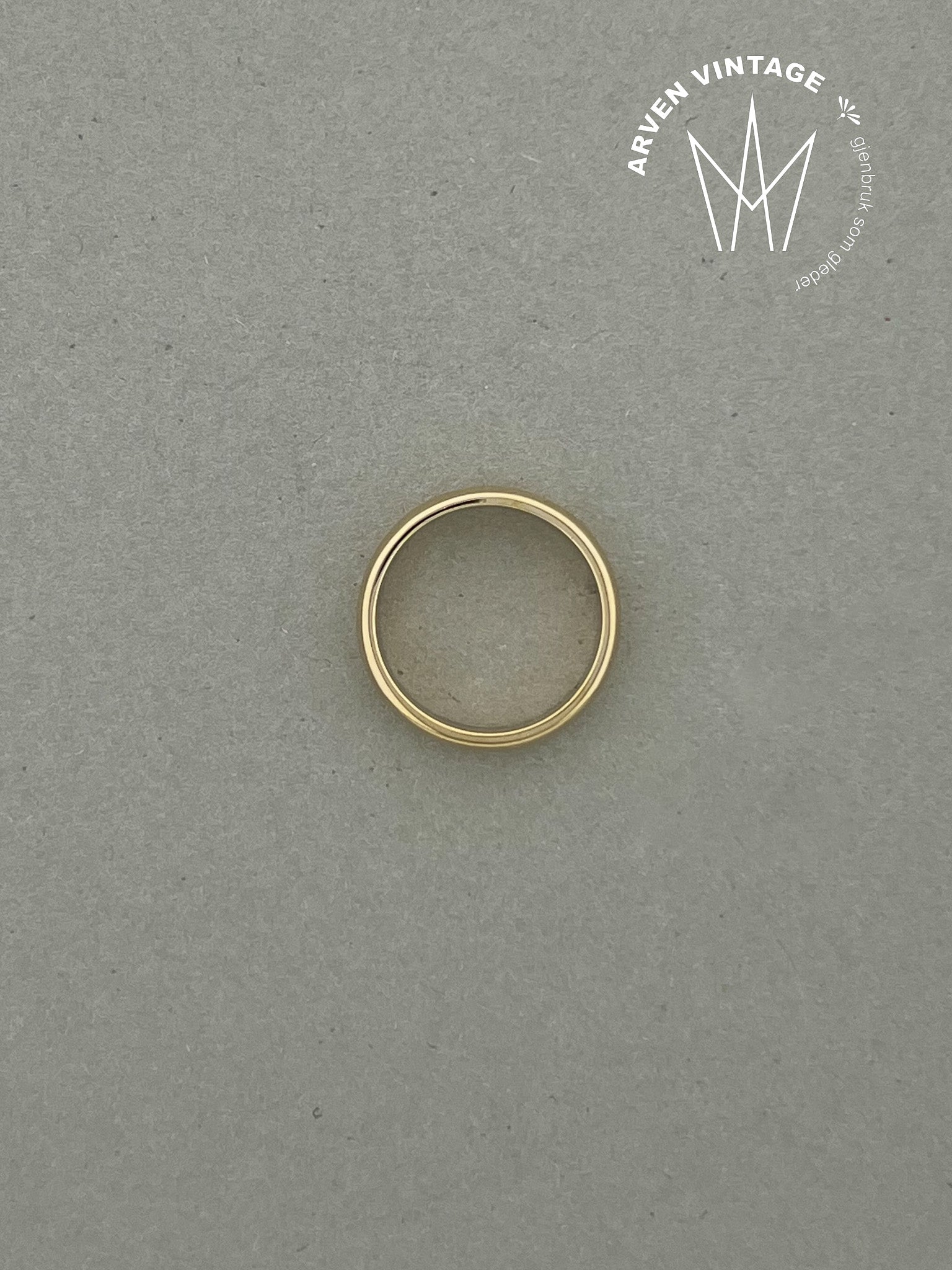 Vintage glatt ring gult gull 52