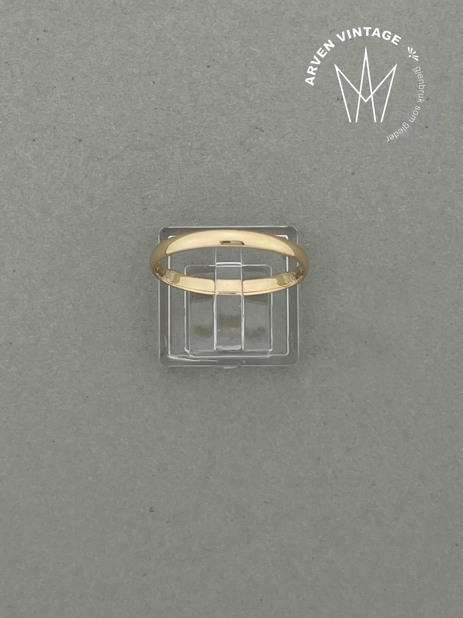 Vintage glatt ring gult gull 66