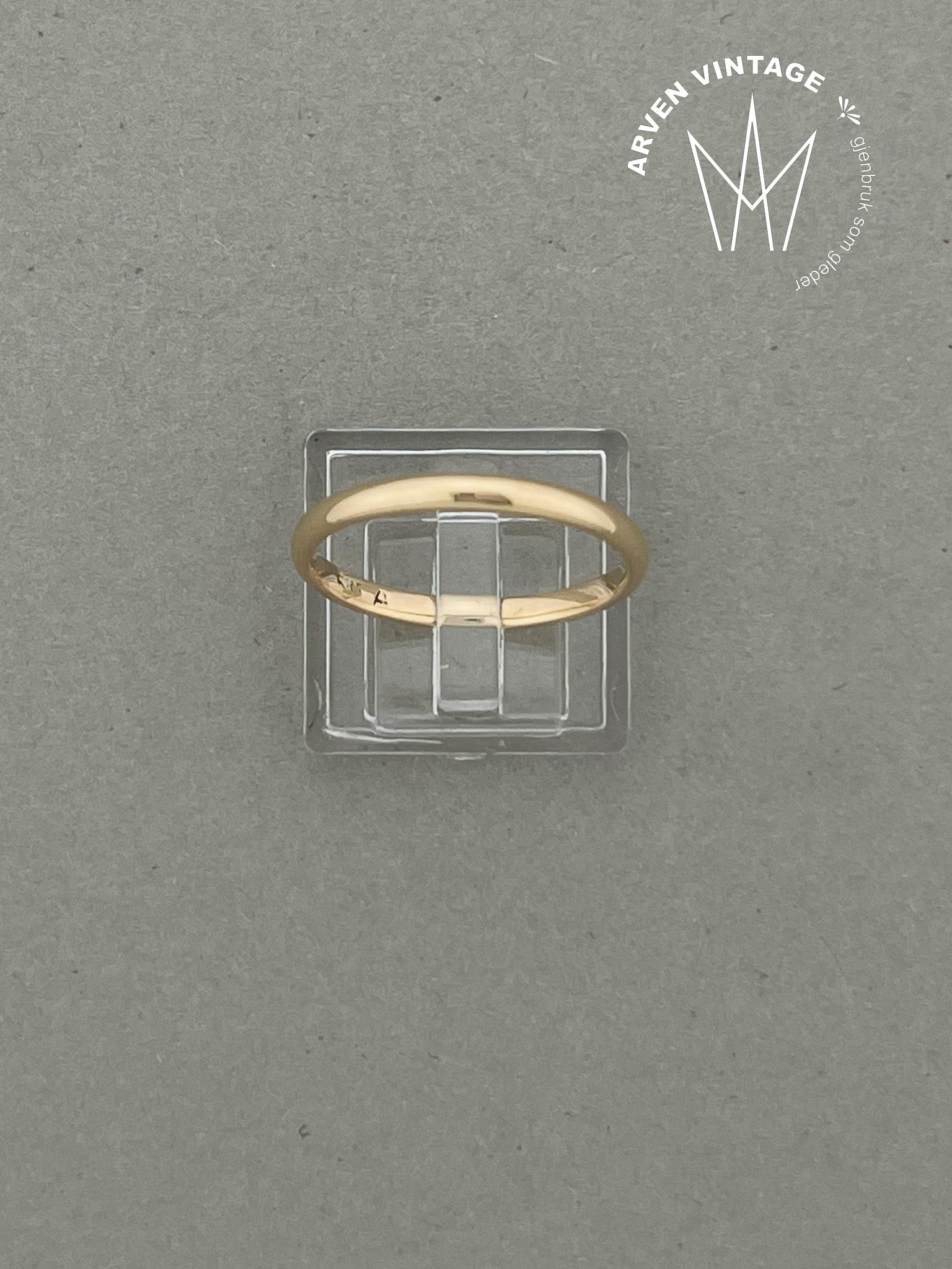 Vintage glatt ring gult gull 60