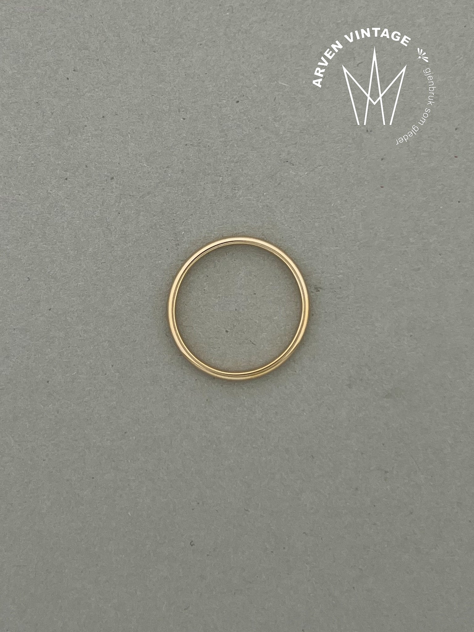Vintage glatt ring gult gull 60