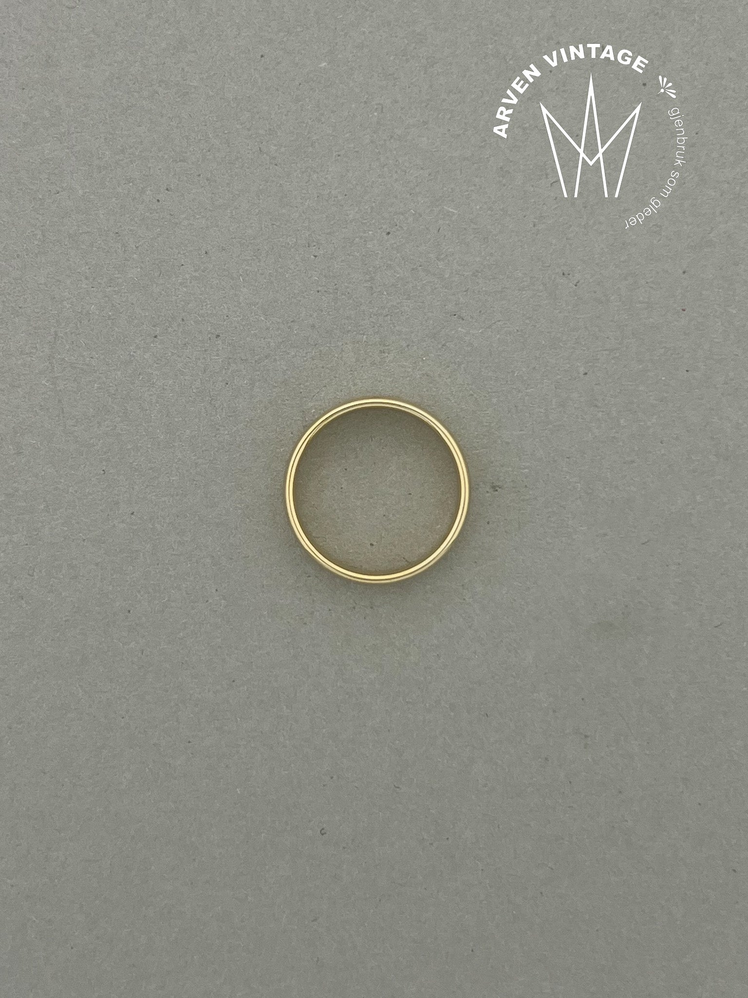 Vintage glatt ring gult gull 58