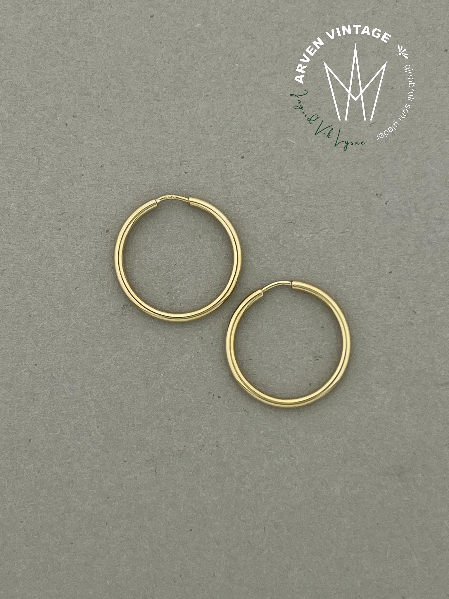 Vintage ørepynt gult gull