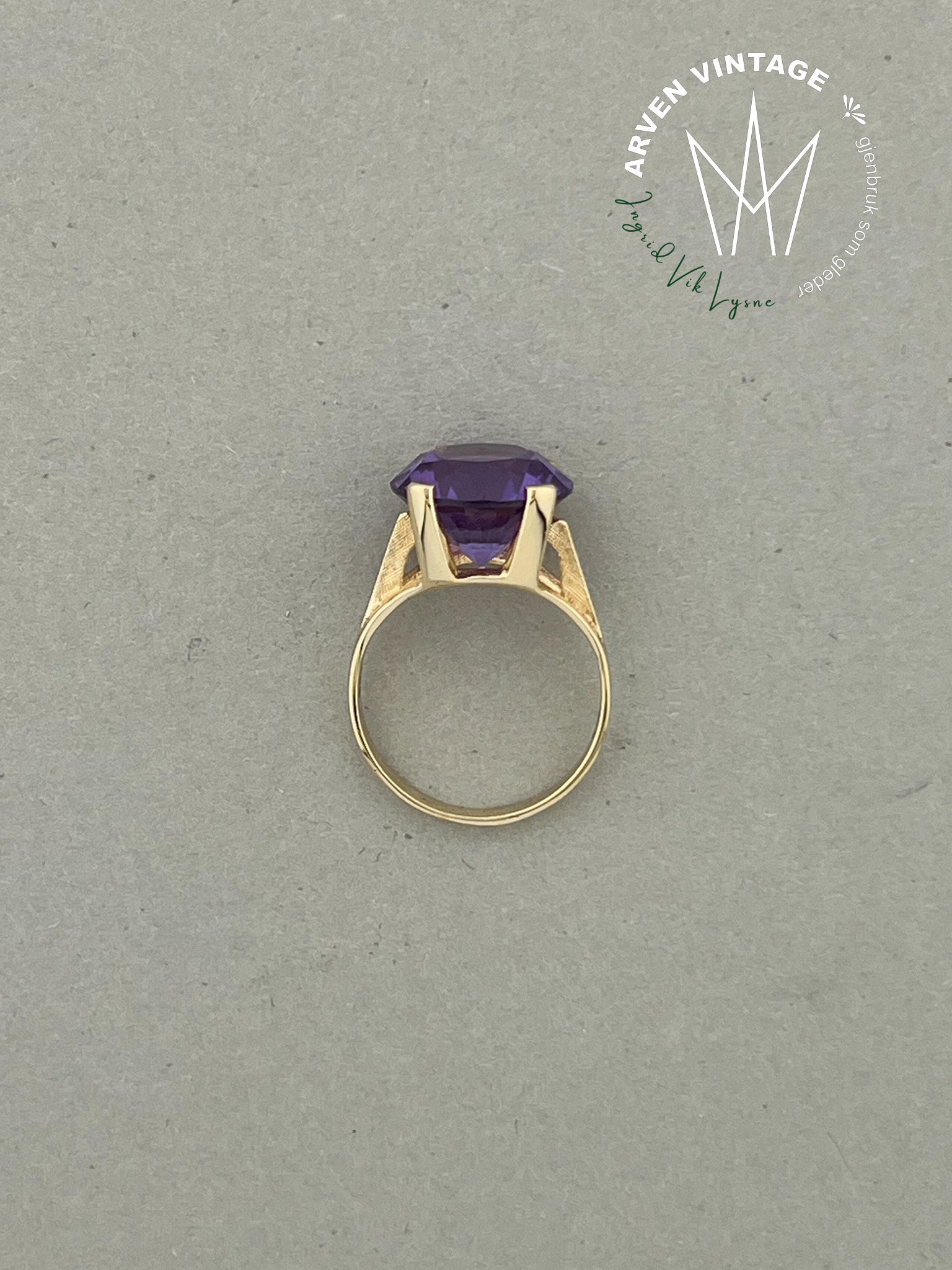 Vintage ring gult gull str 51