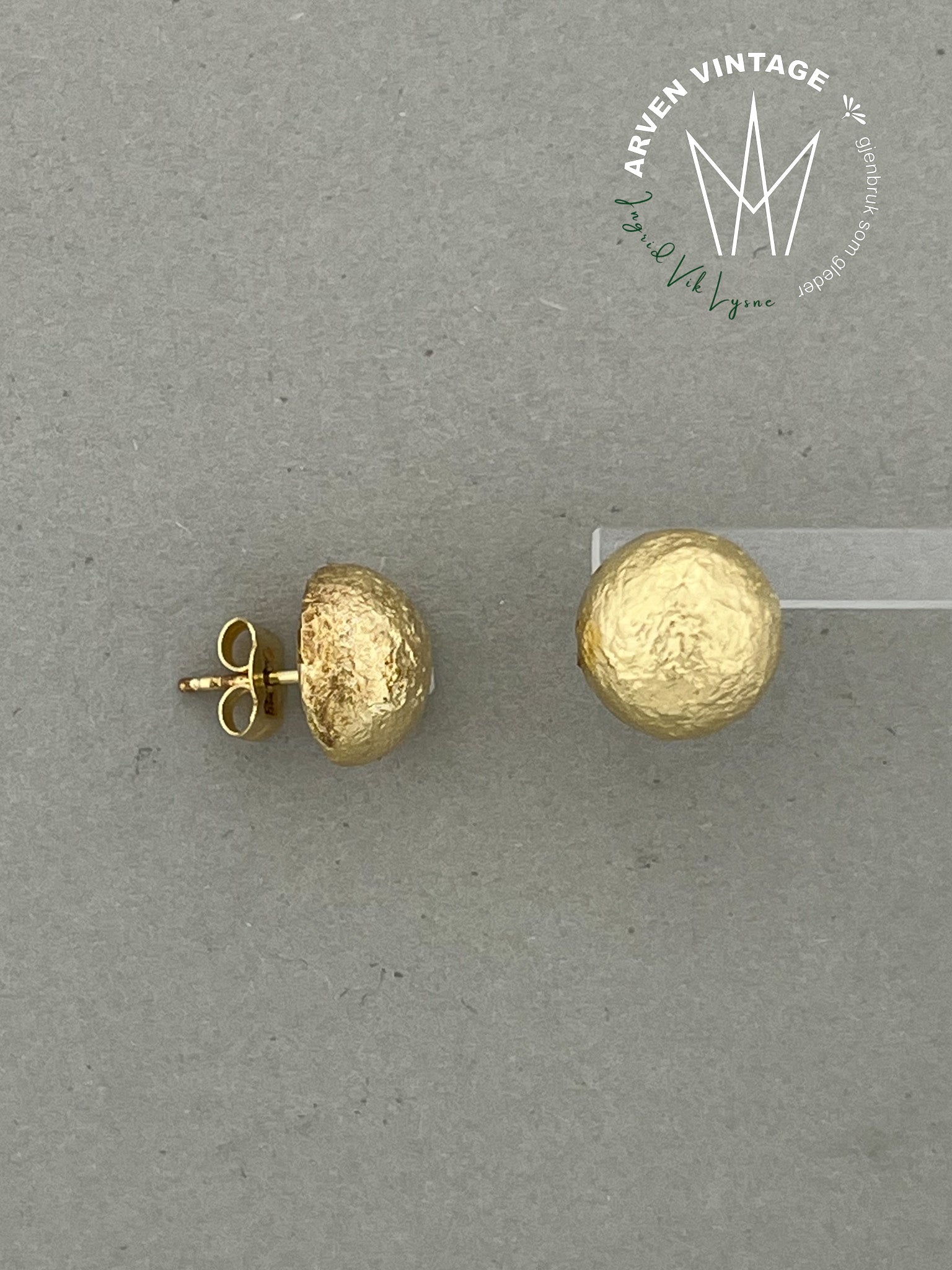 Vintage ørepynt gult gull