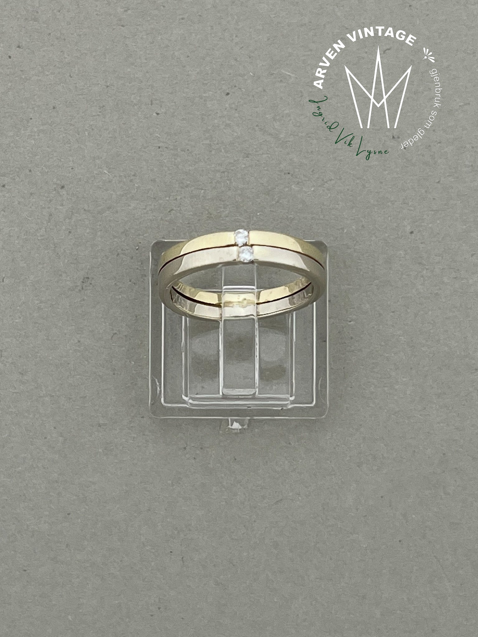 Vintage ring gult gull str 51