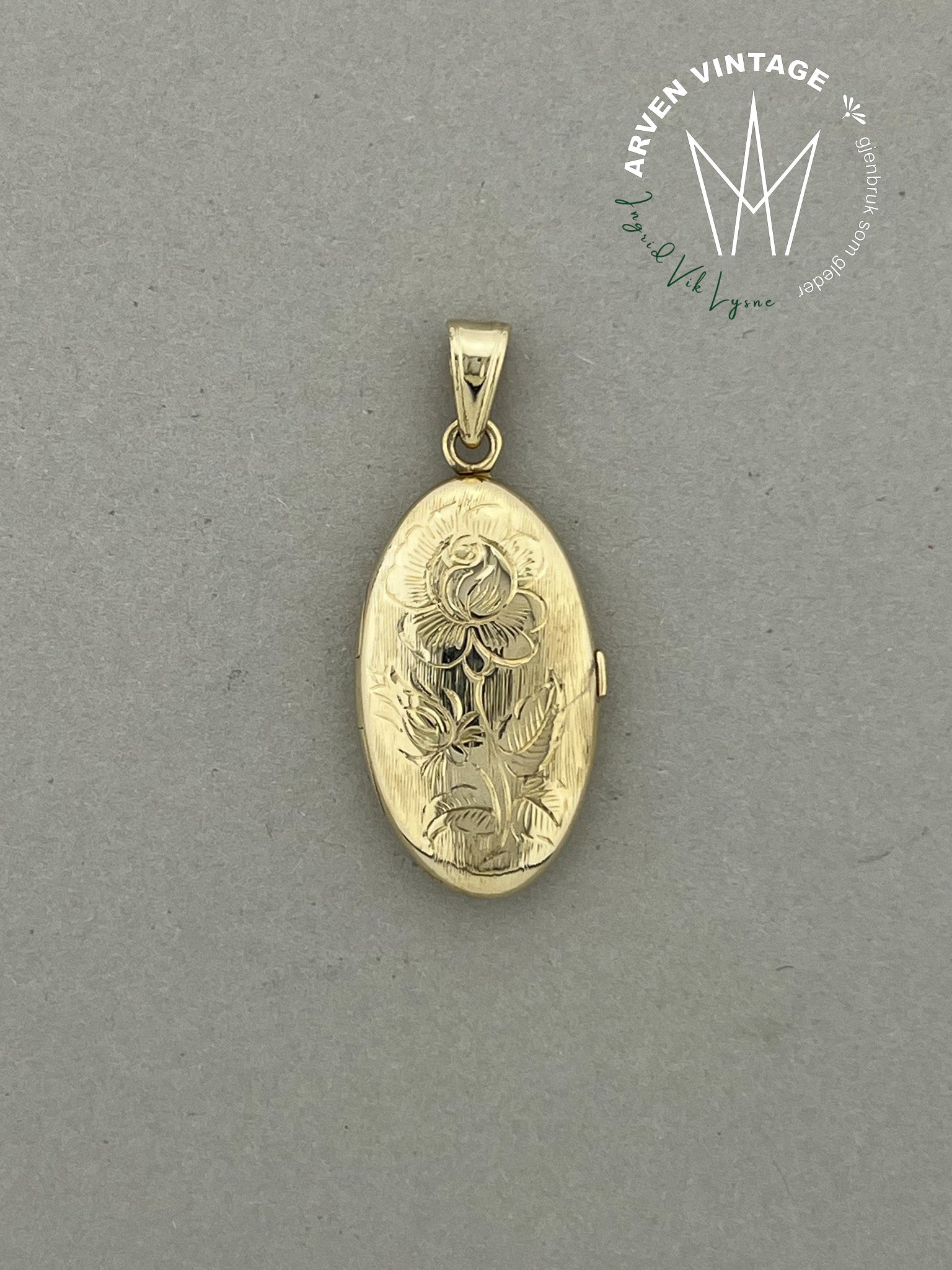 Vintage medaljong anheng gult gull