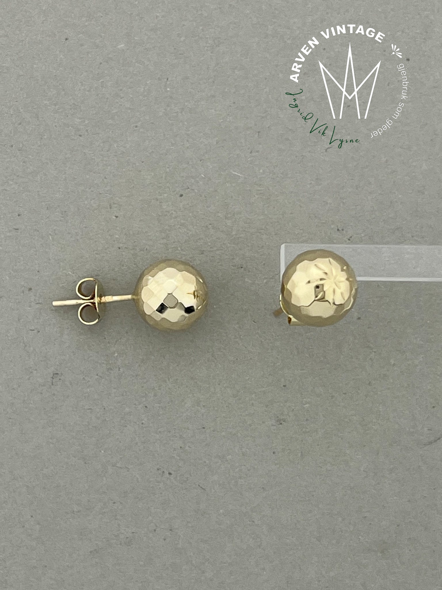 Vintage ørepynt gult gull