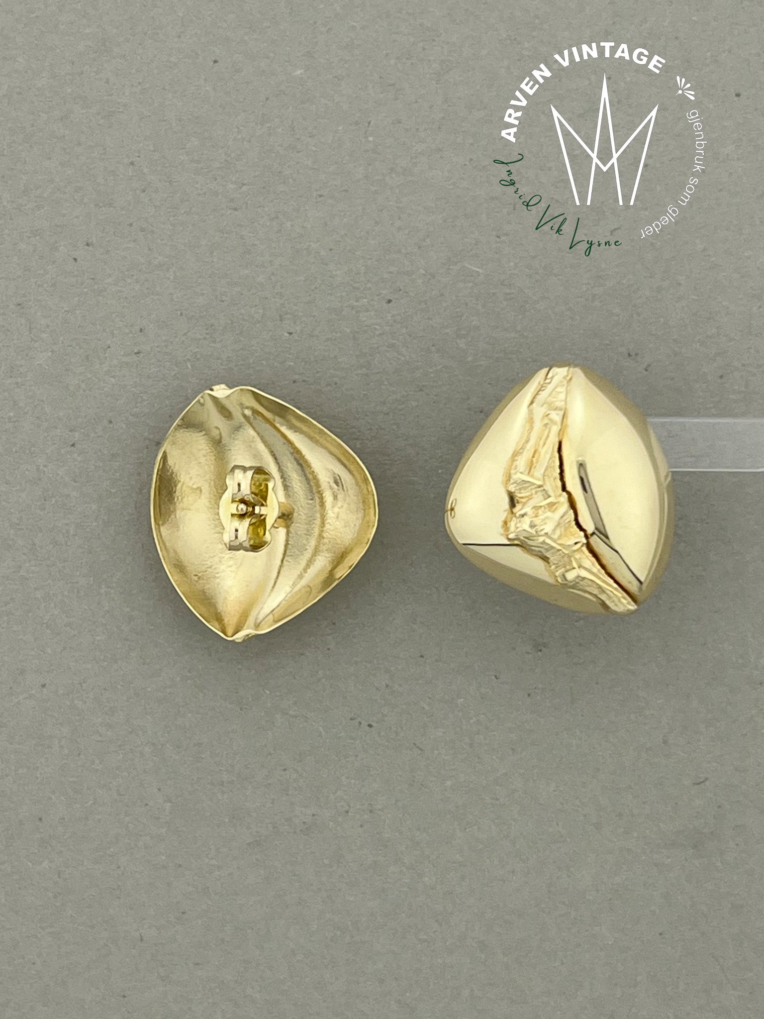 Vintage ørepynt gult gull