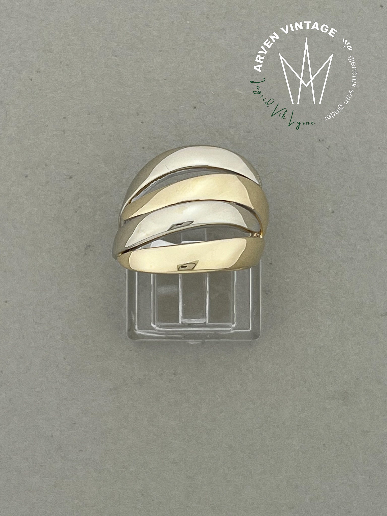 Vintage ring gult gull str 56