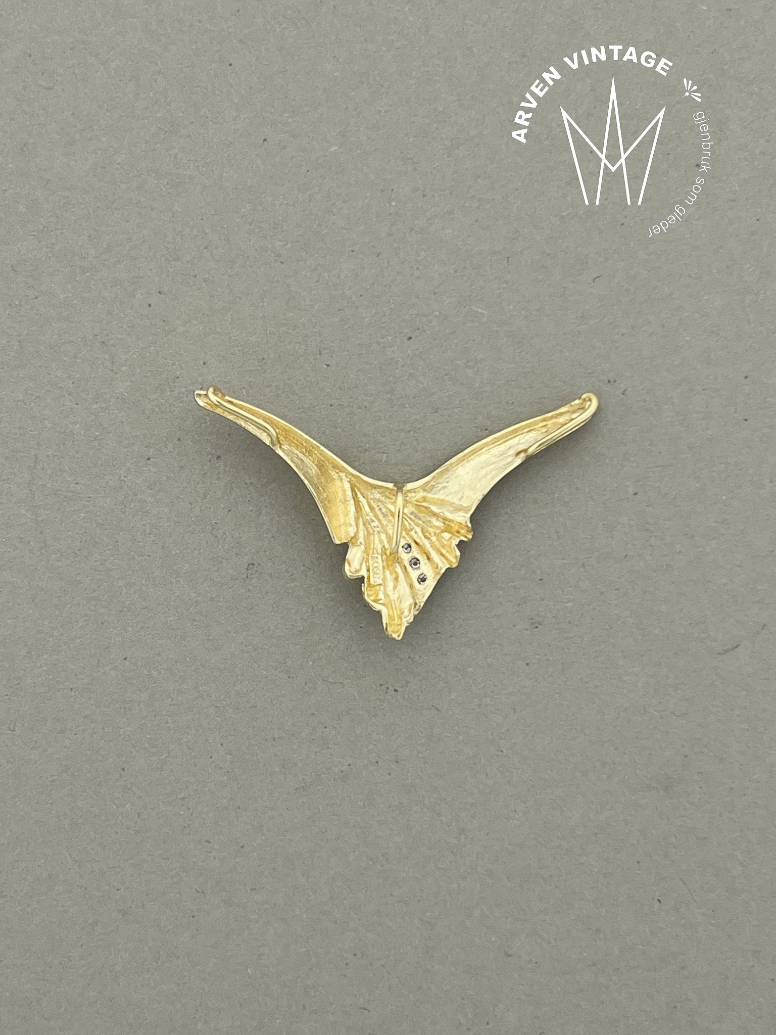 Vintage diamantanheng gult gull