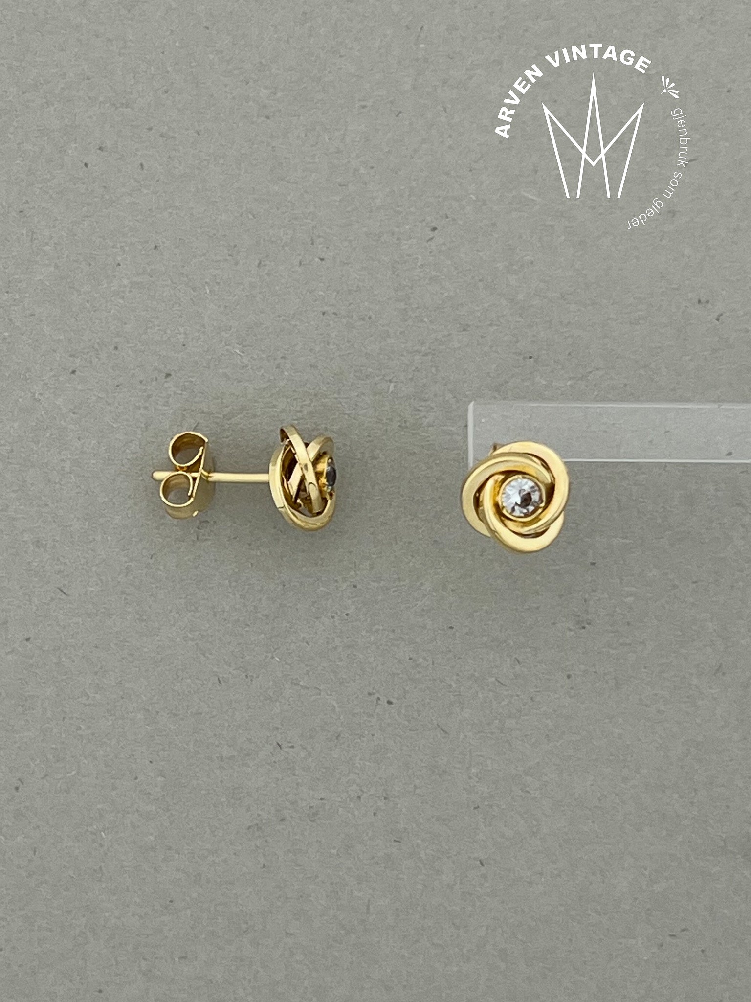 Vintage ørepynt gult gull