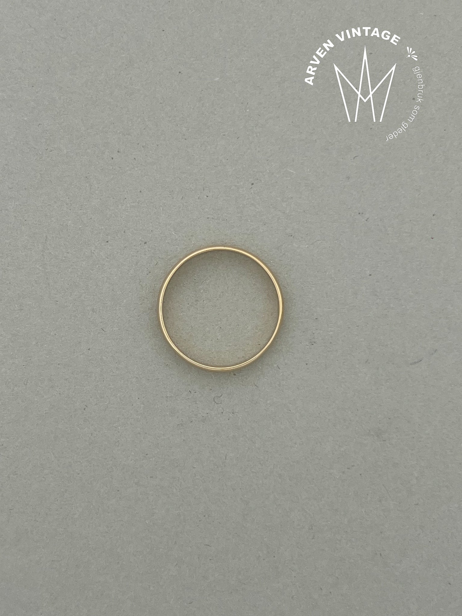 Vintage glatt ring gult gull 68