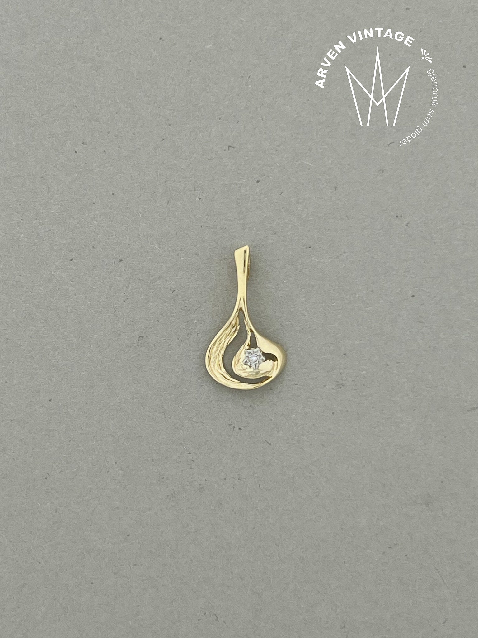 Vintage anheng gult gull