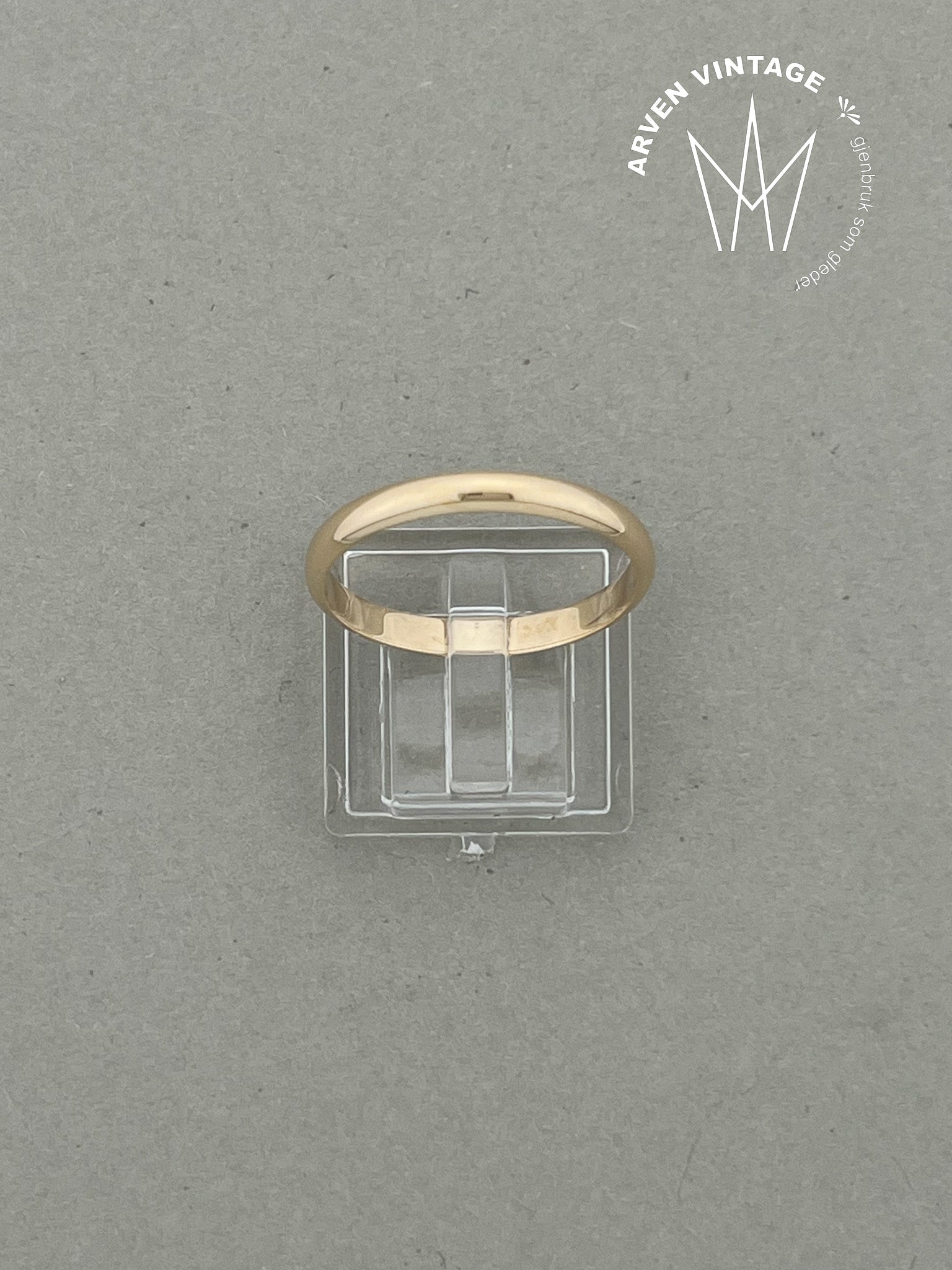 Vintage glatt ring gult gull 64