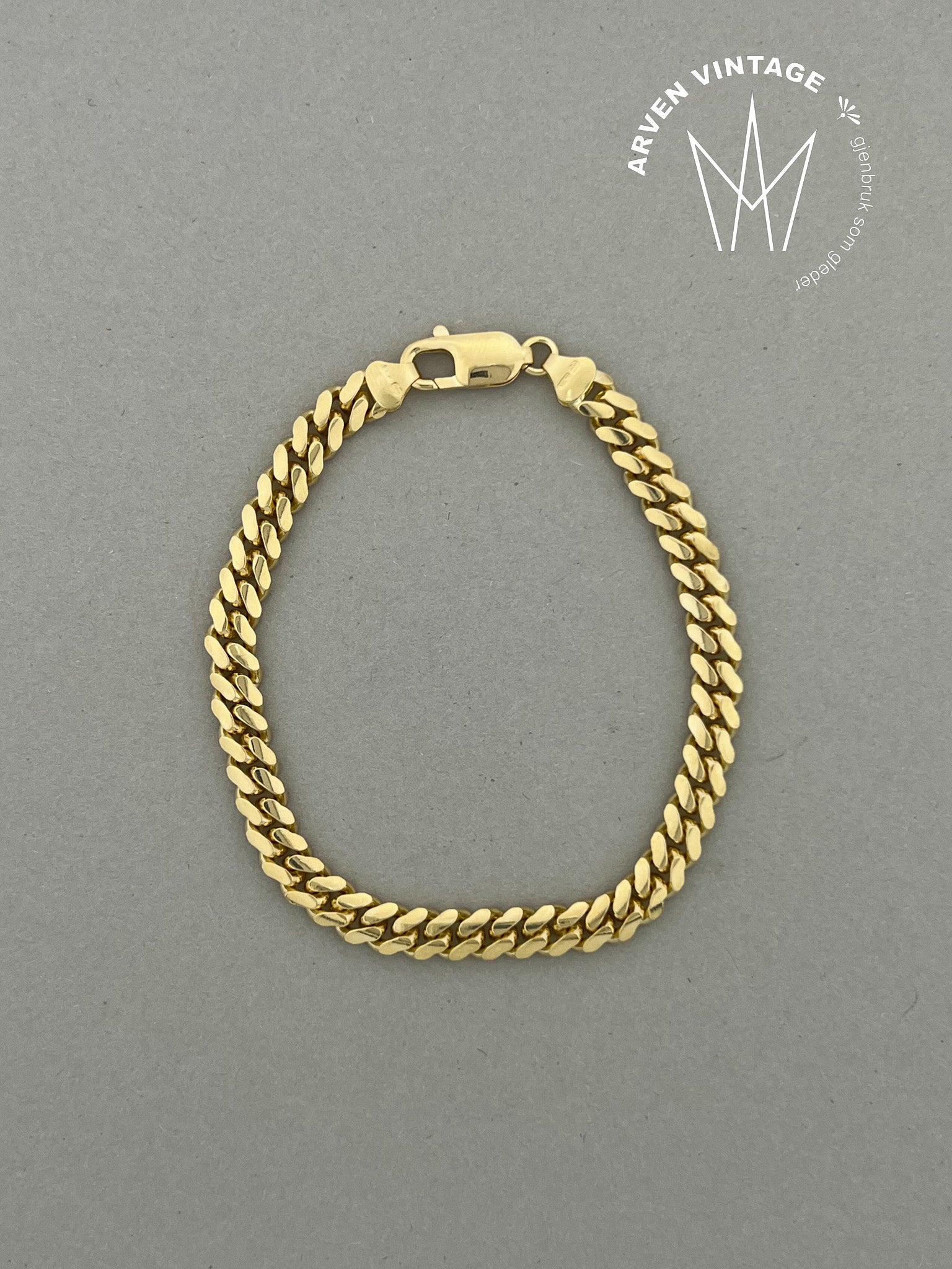 Vintage 18K armbånd gult gull 21