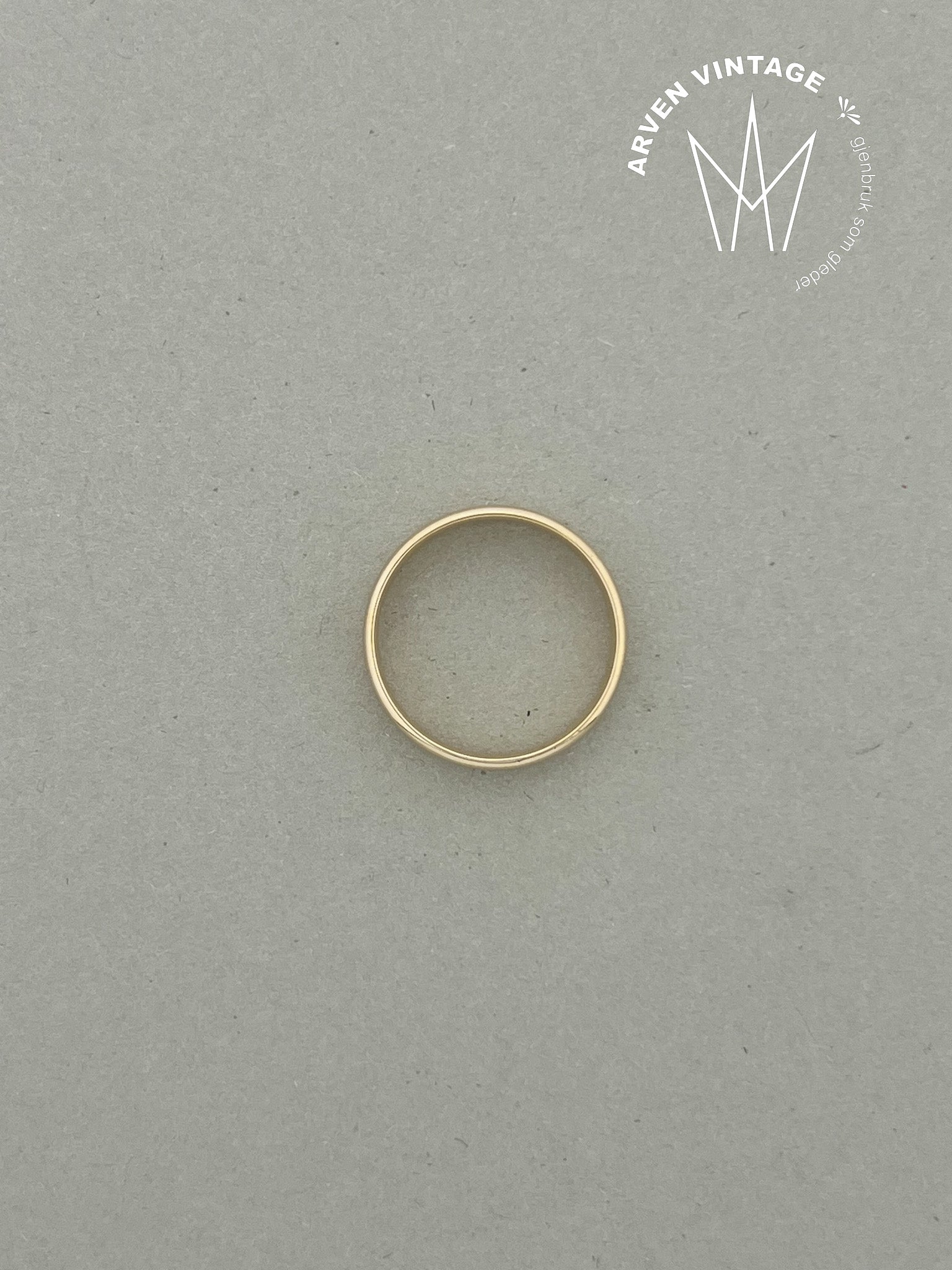 Vintage glatt ring gult gull 64