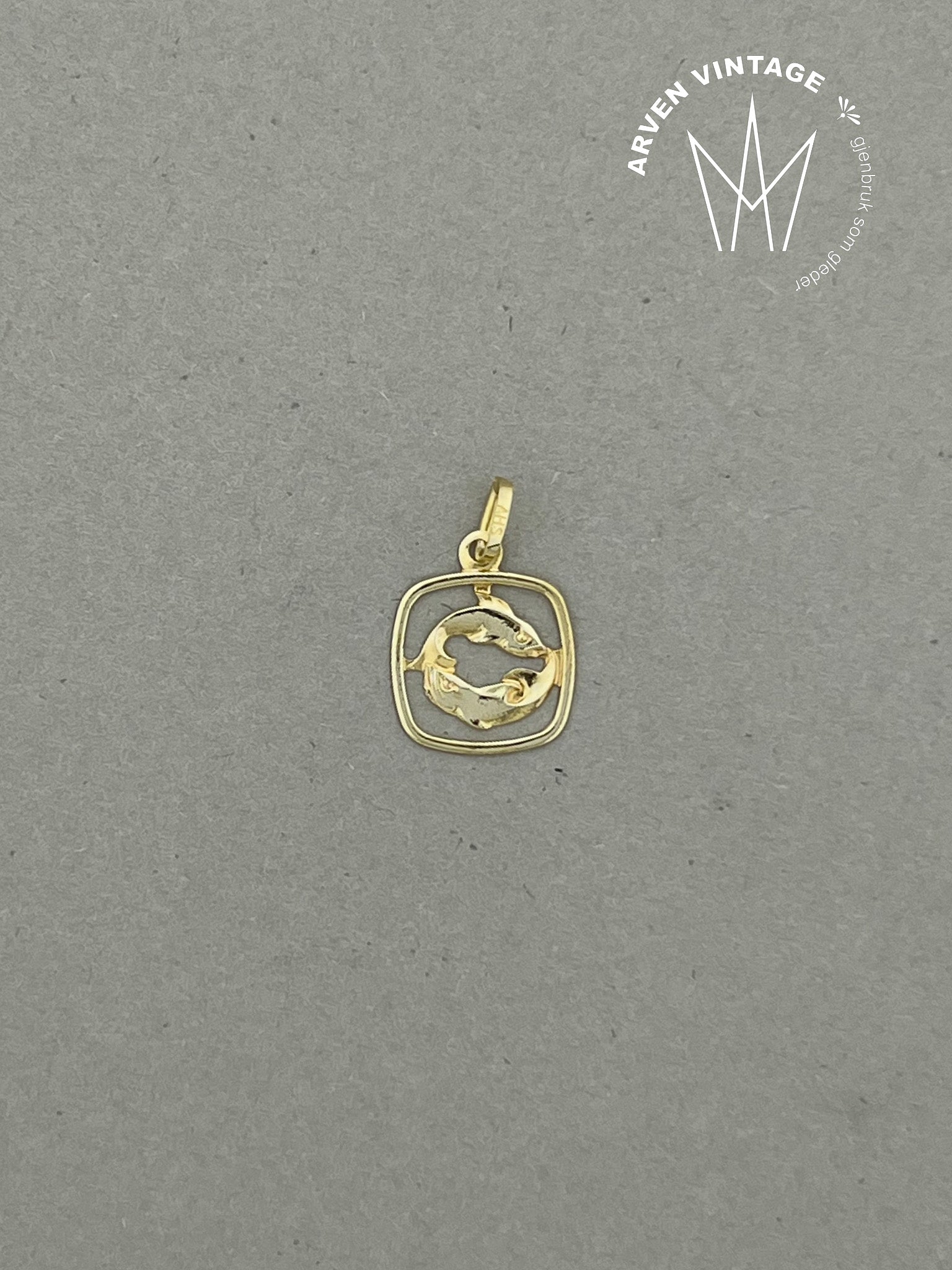 Vintage anheng gult gull