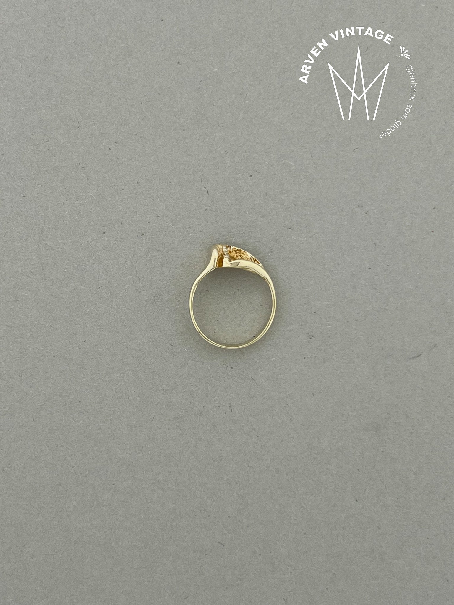 Vintage ring gult gull str 46