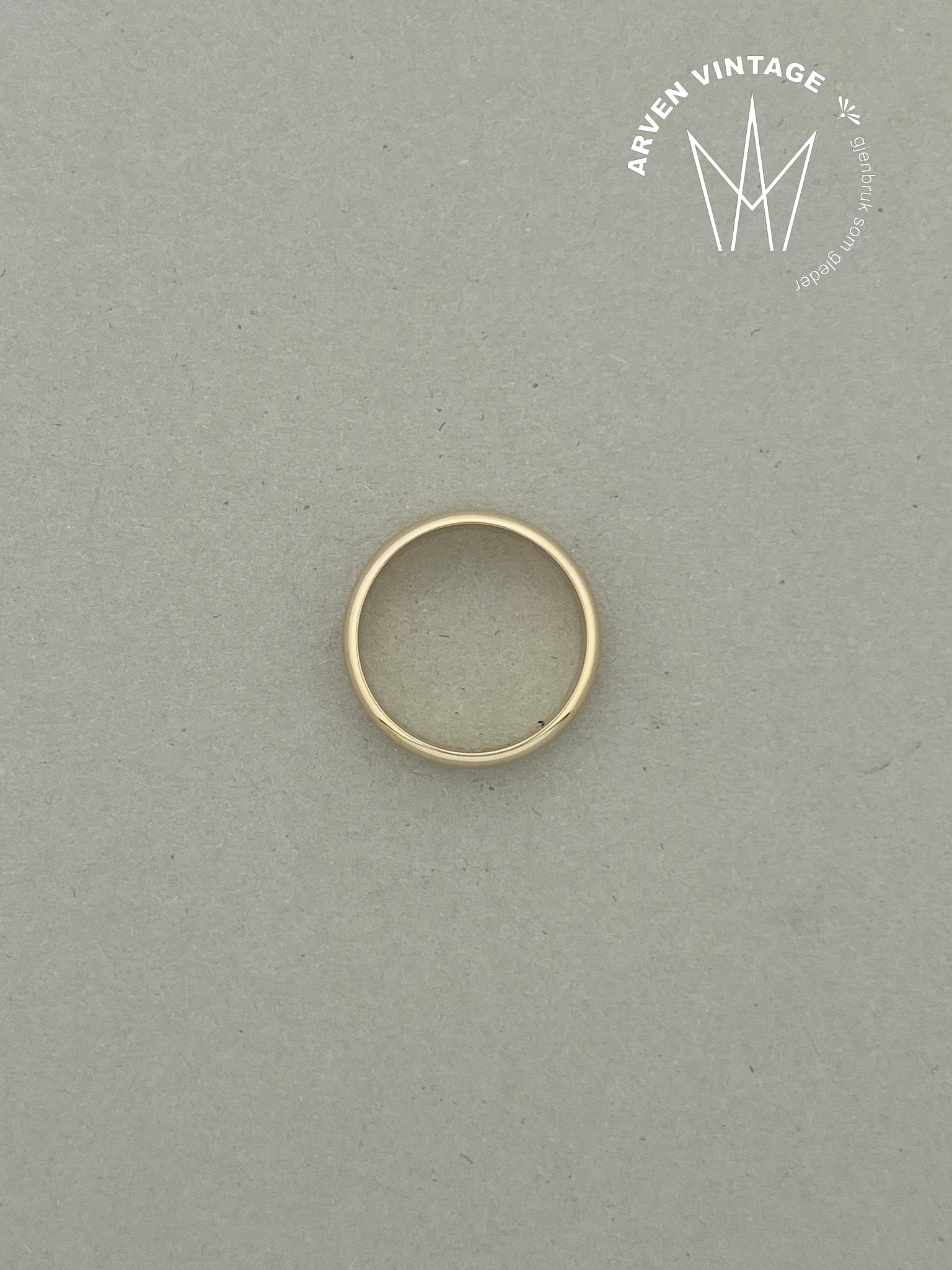 Vintage glatt ring gult gull 61