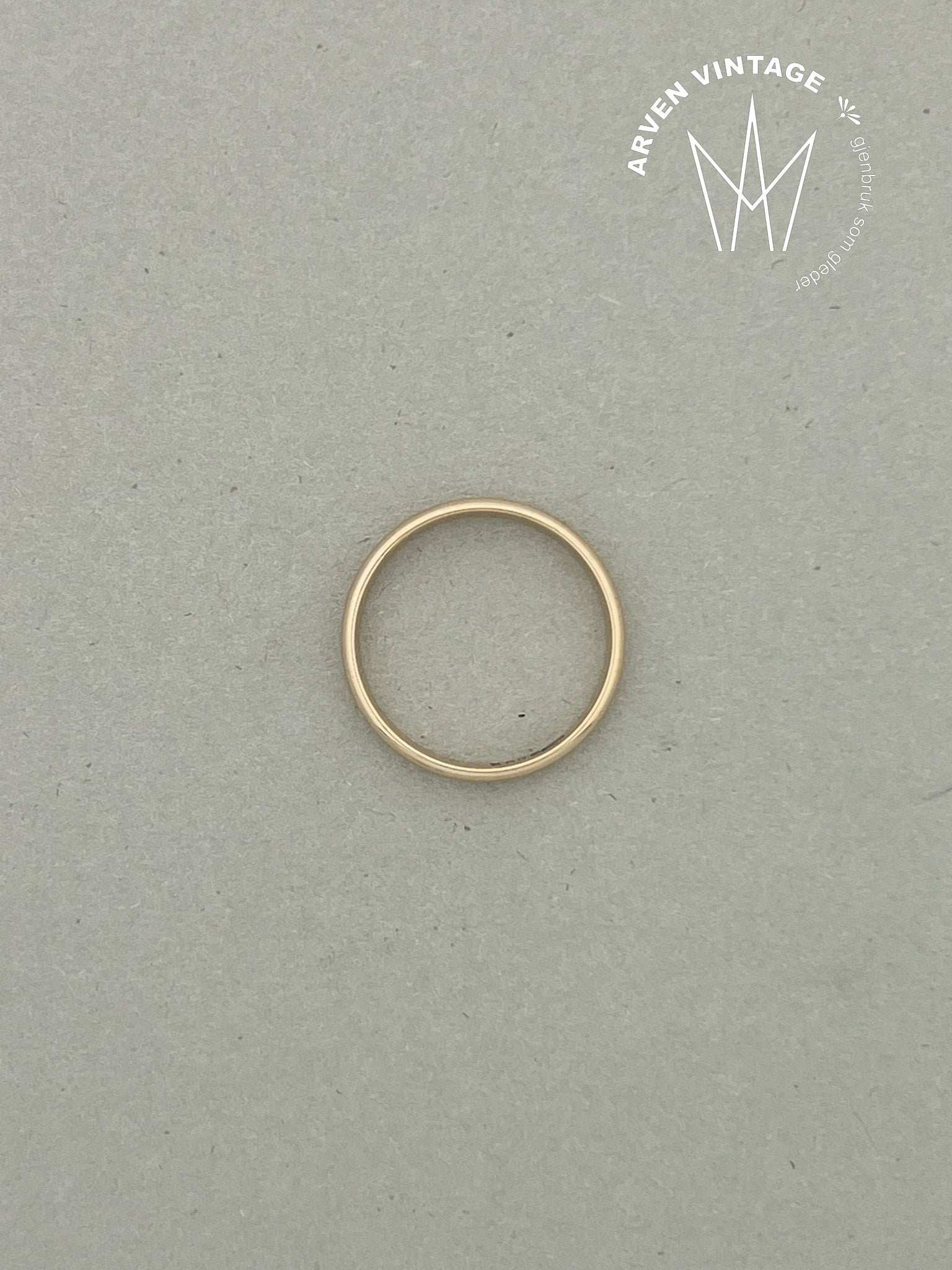 Vintage glatt ring gult gull 56