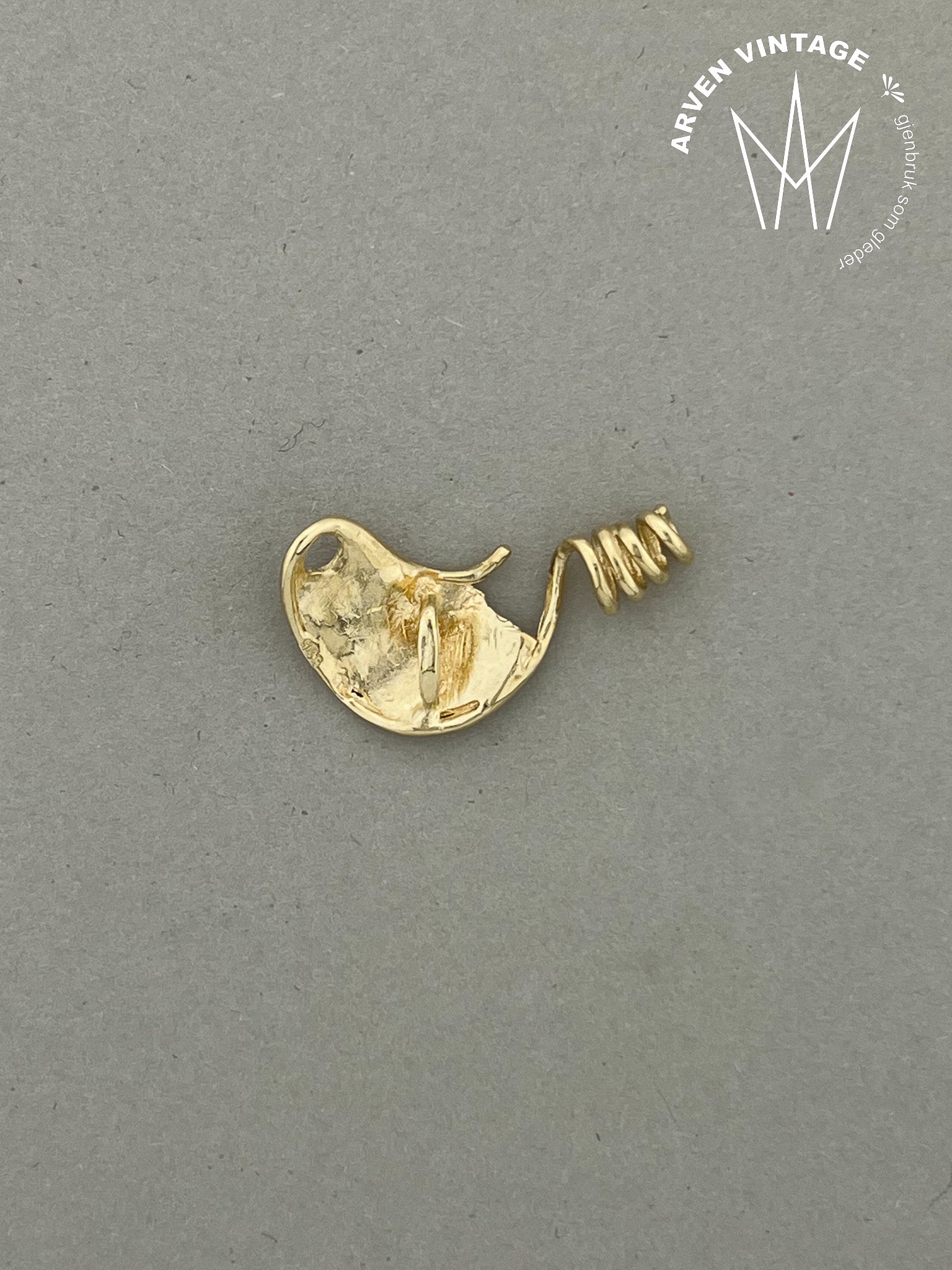 Vintage anheng gult gull