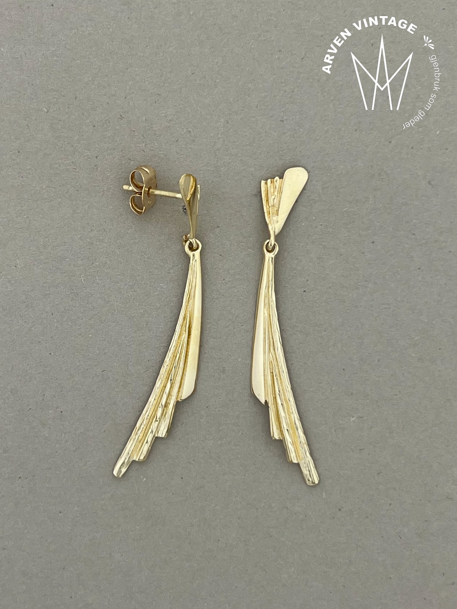 Vintage ørepynt gult gull