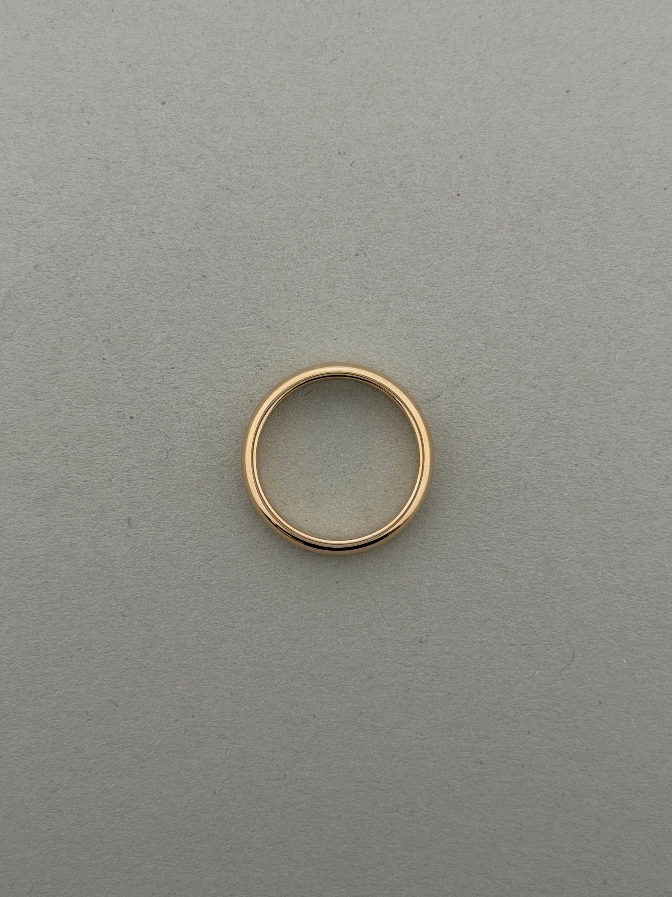 Vintage glatt ring gult gull str 56