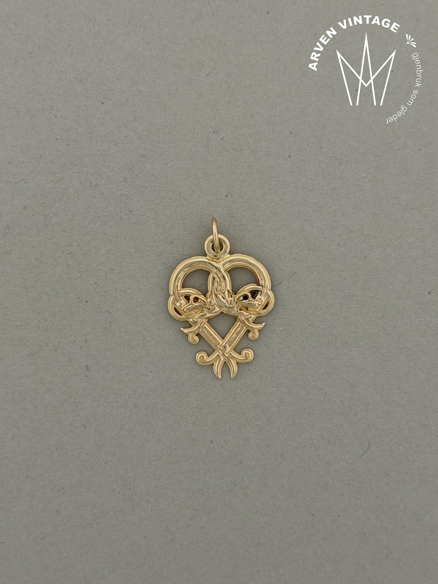 Vintage anheng gult gull