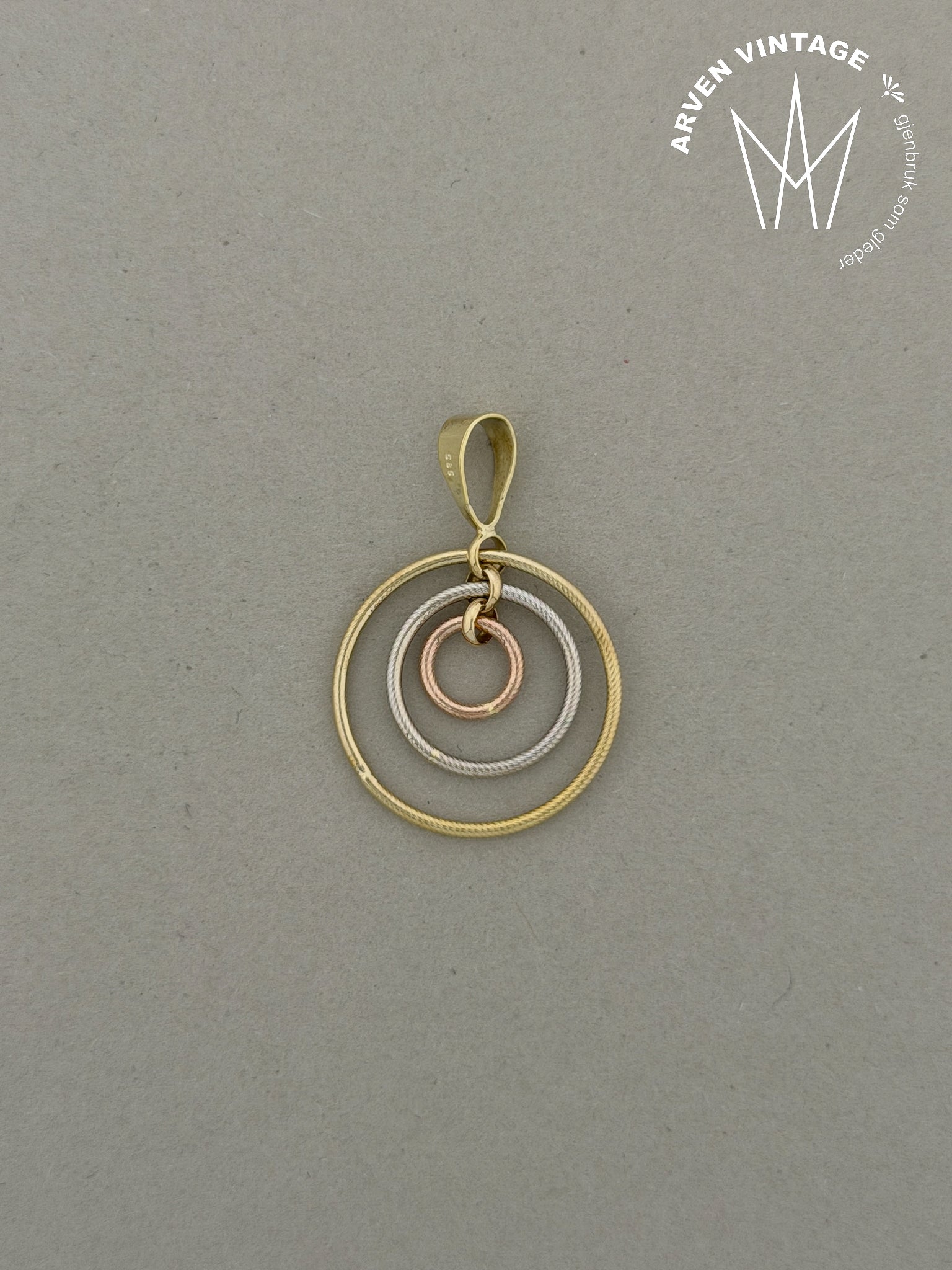 Vintage anheng gult gull