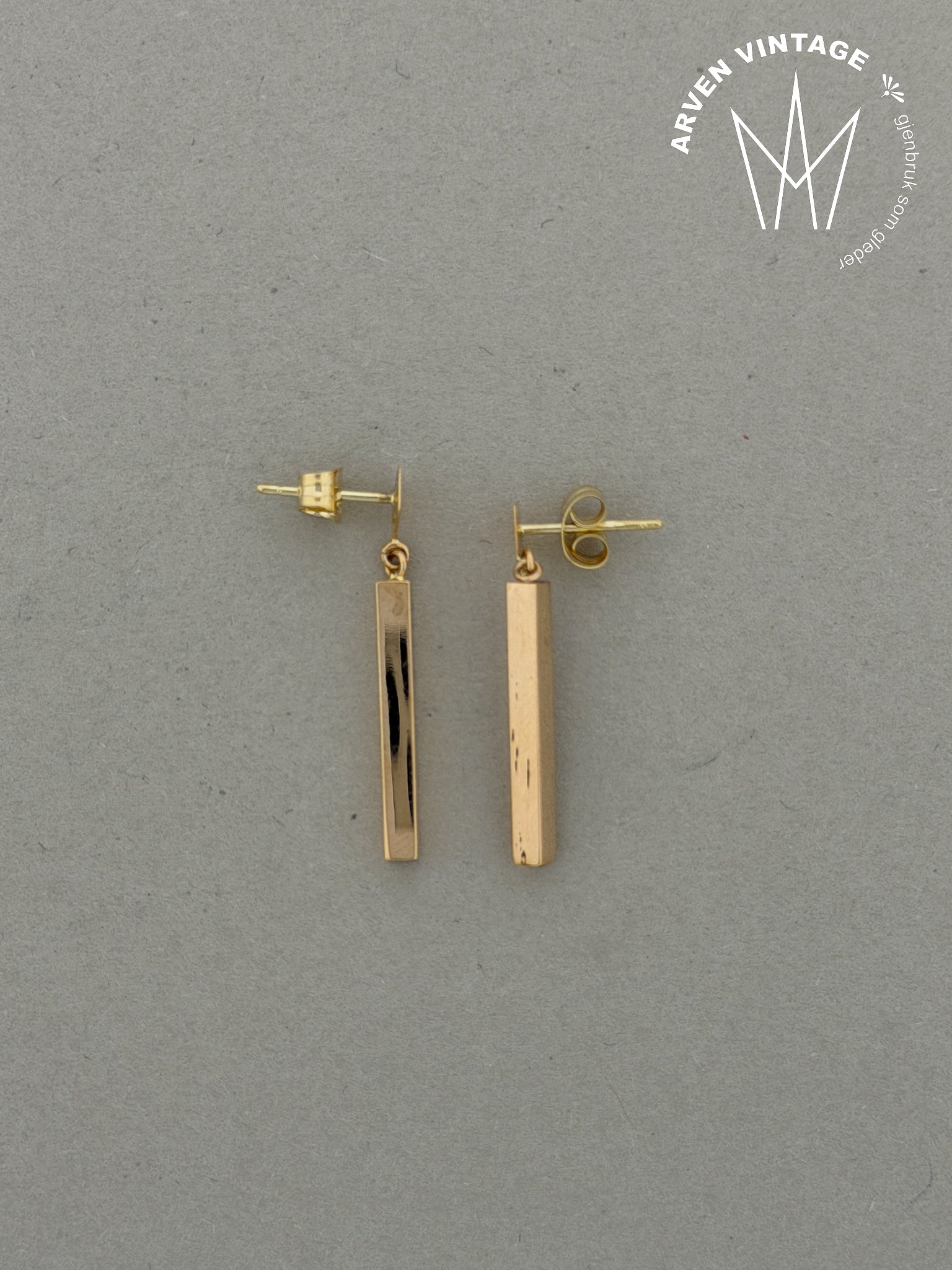 Vintage ørepynt gult gull