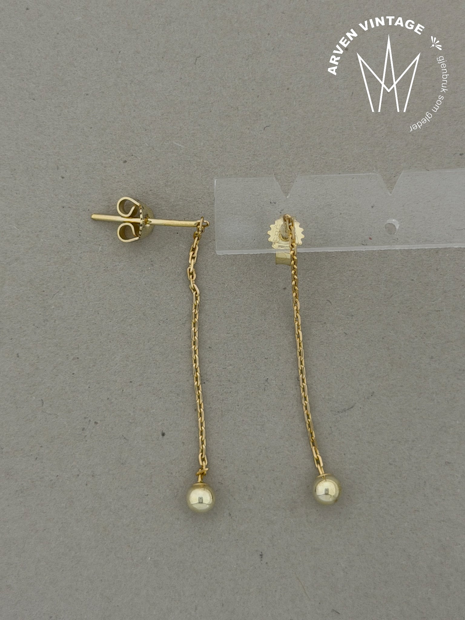 Vintage ørepynt gult gull