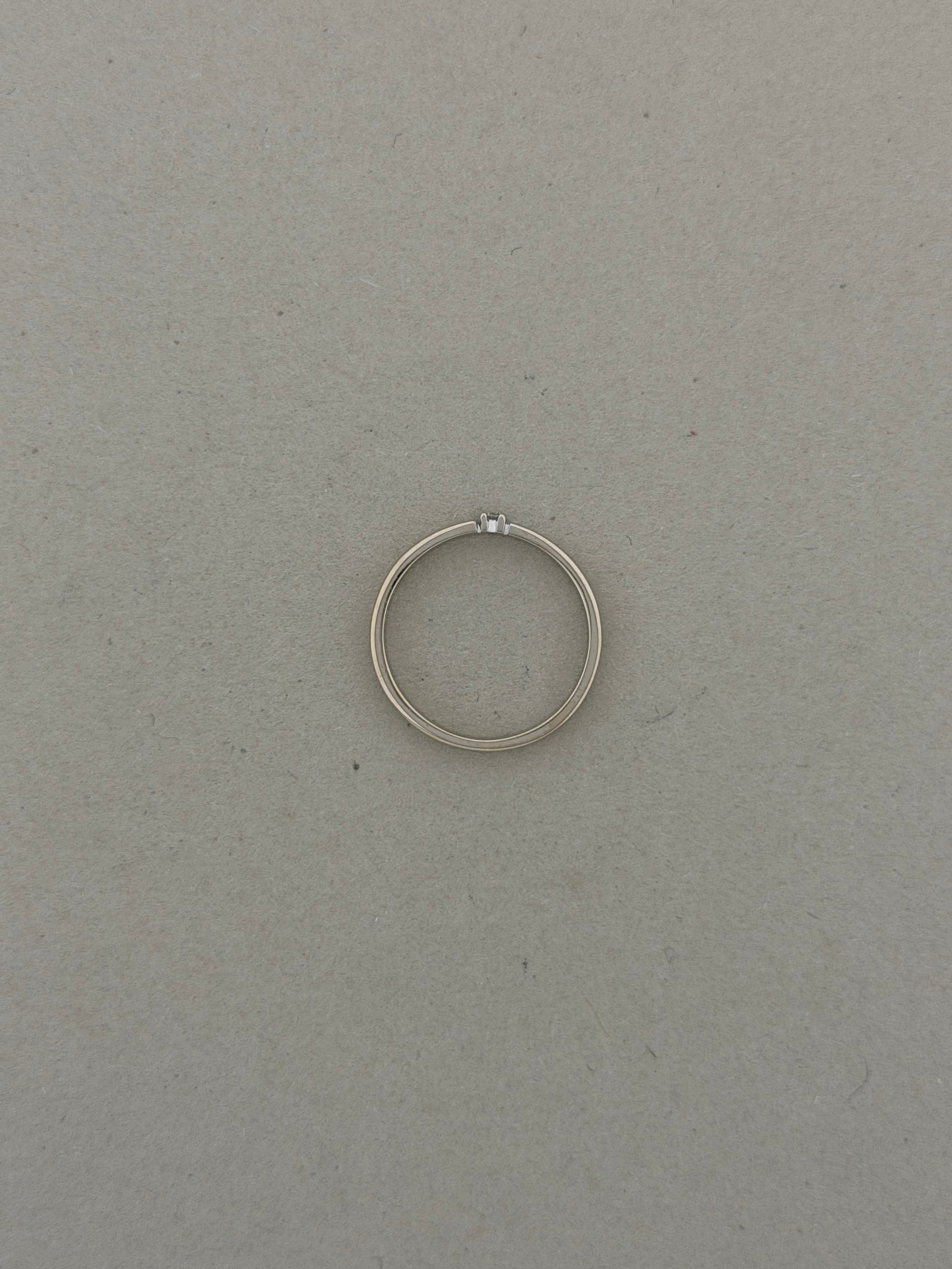 Vintage diamantring hvitt gull str 52