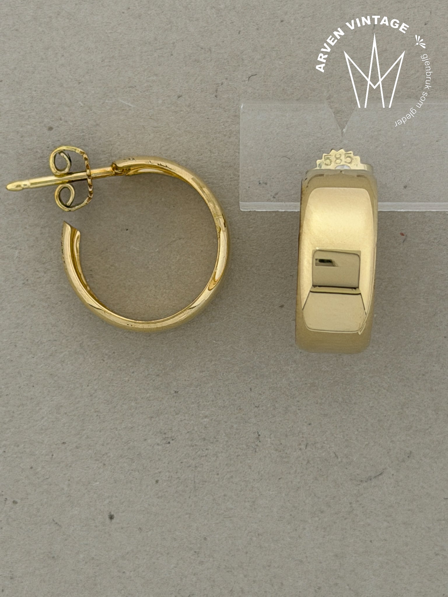 Vintage ørepynt gult gull