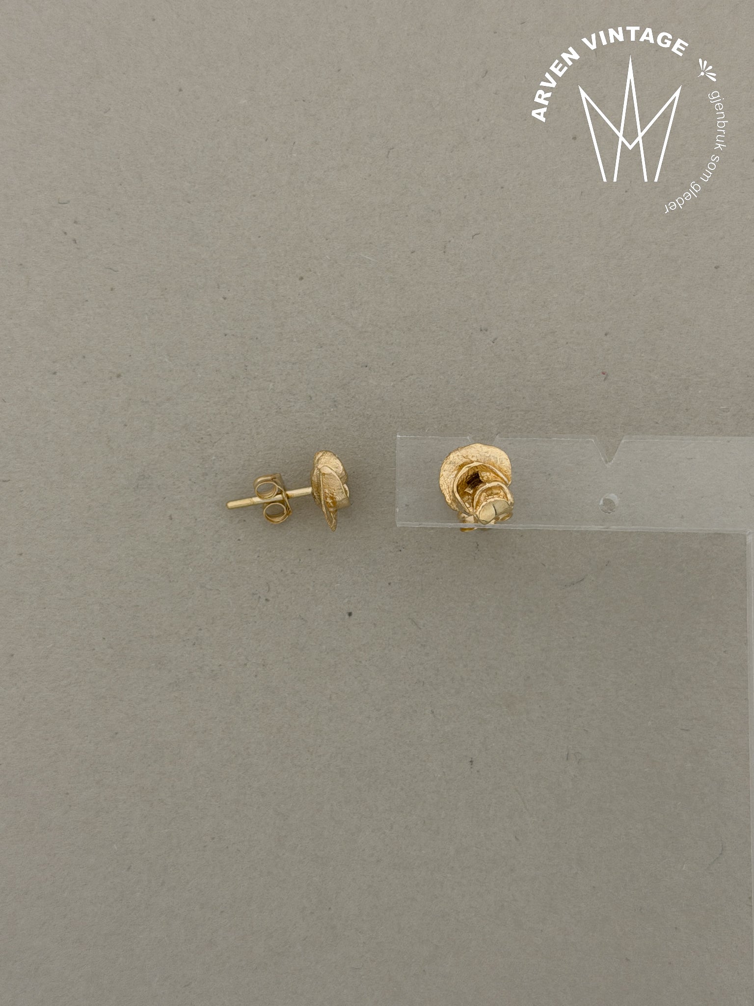 Vintage ørepynt gult gull