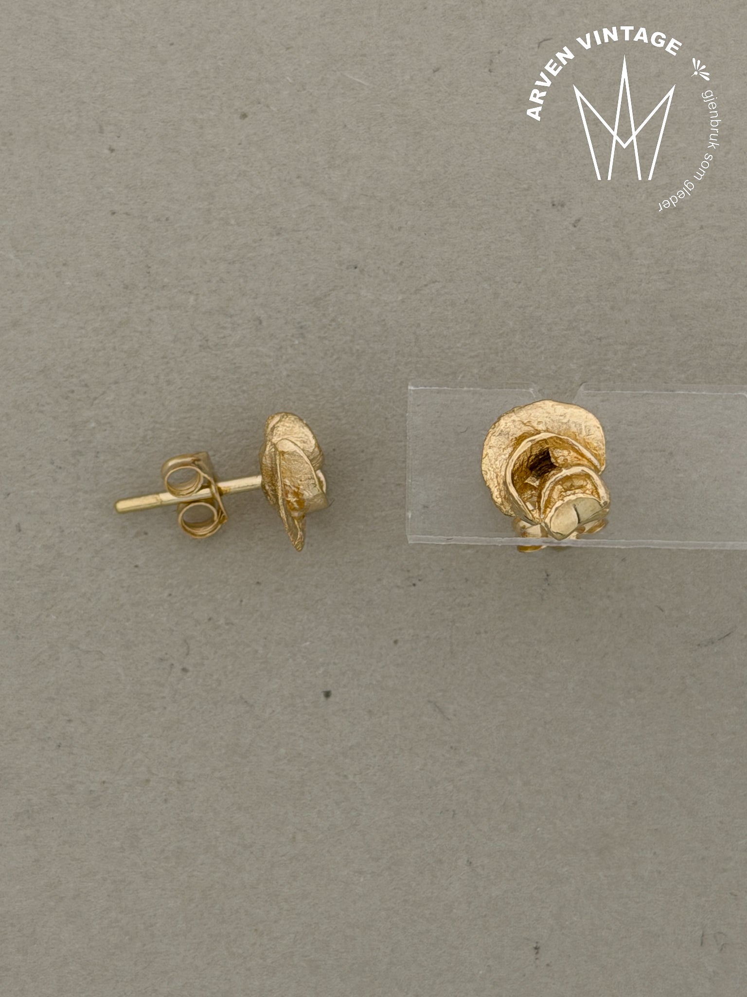 Vintage ørepynt gult gull