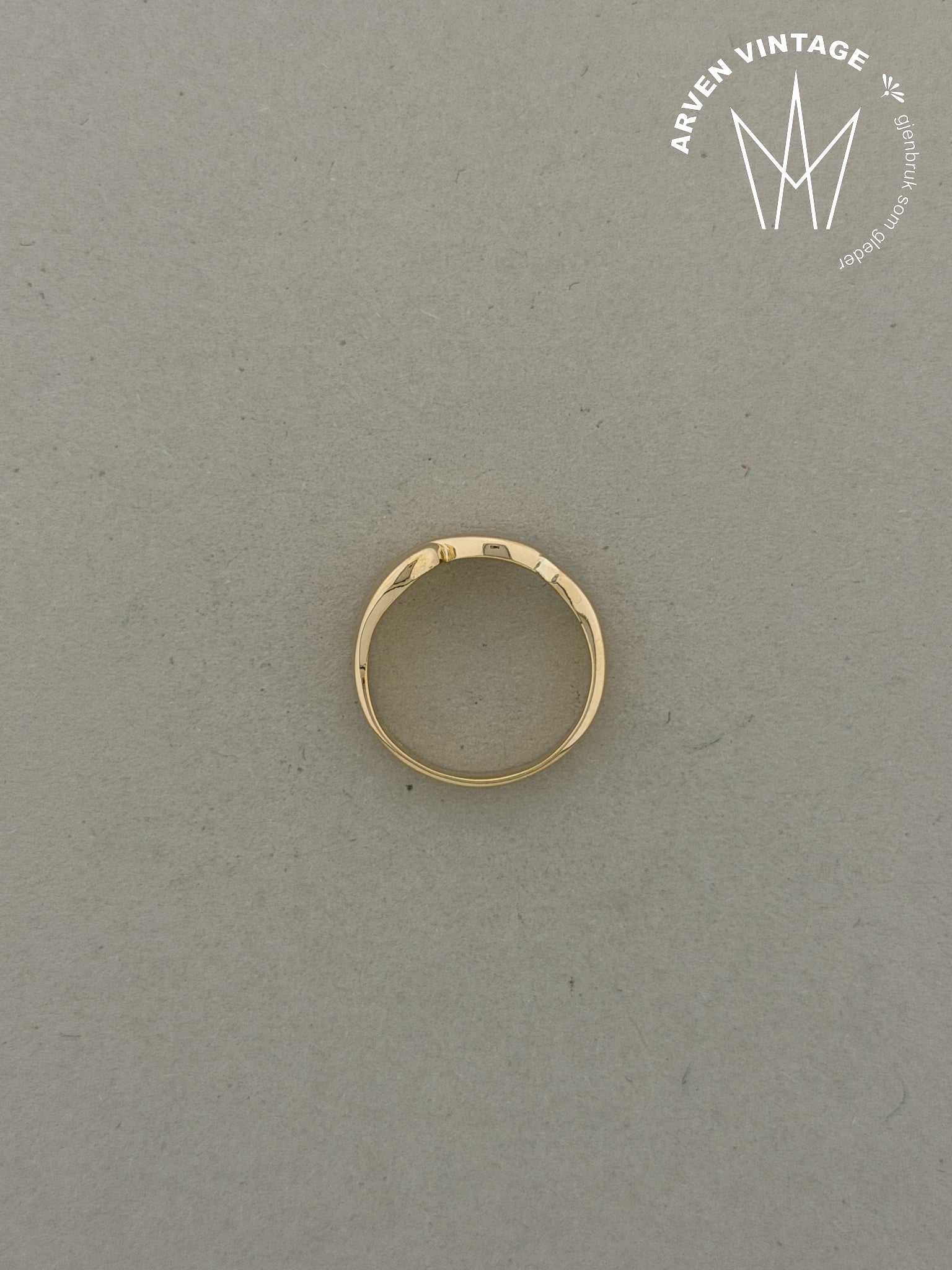 Vintage ring gult gull str 57