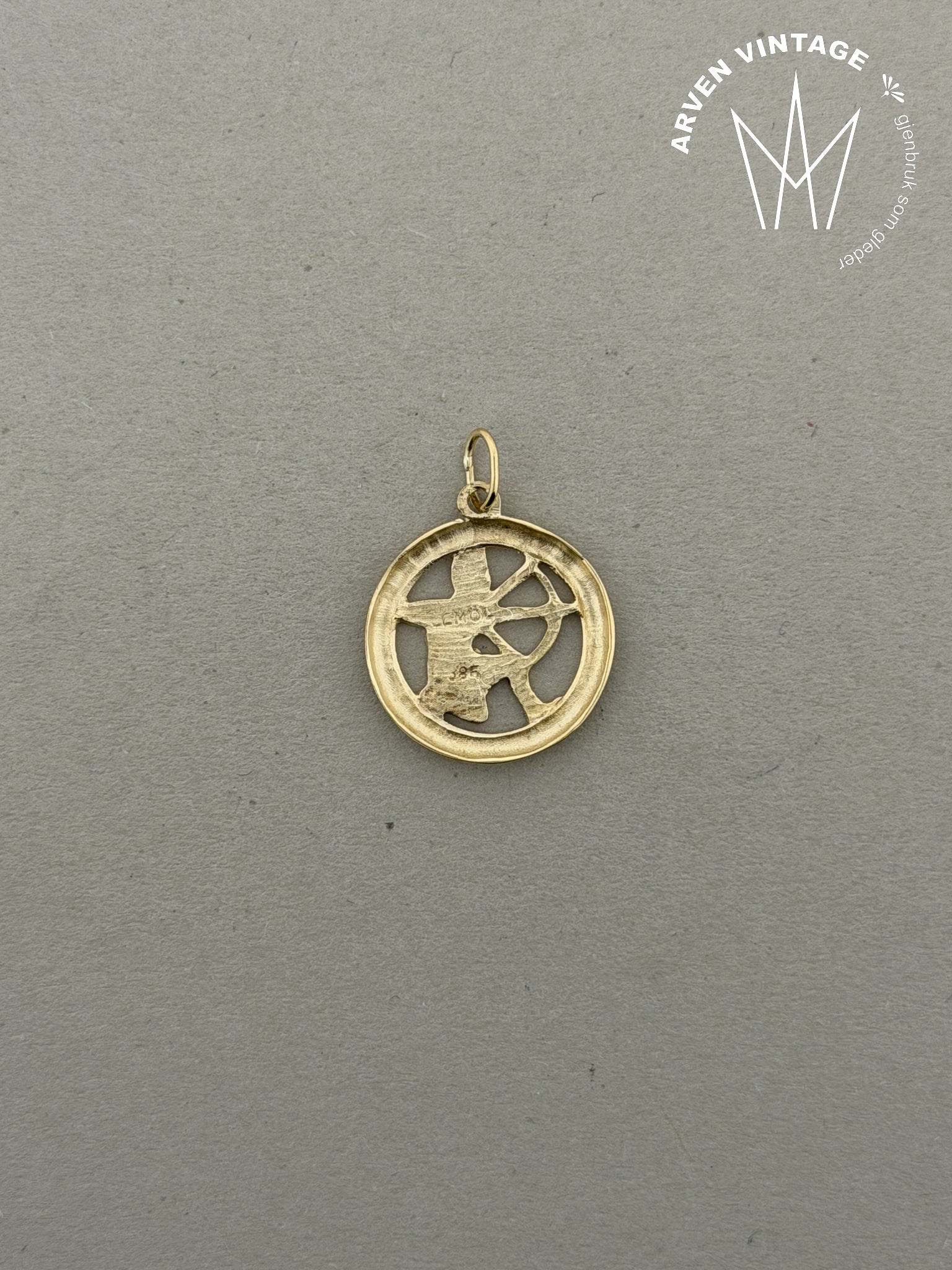 Vintage anheng gult gull