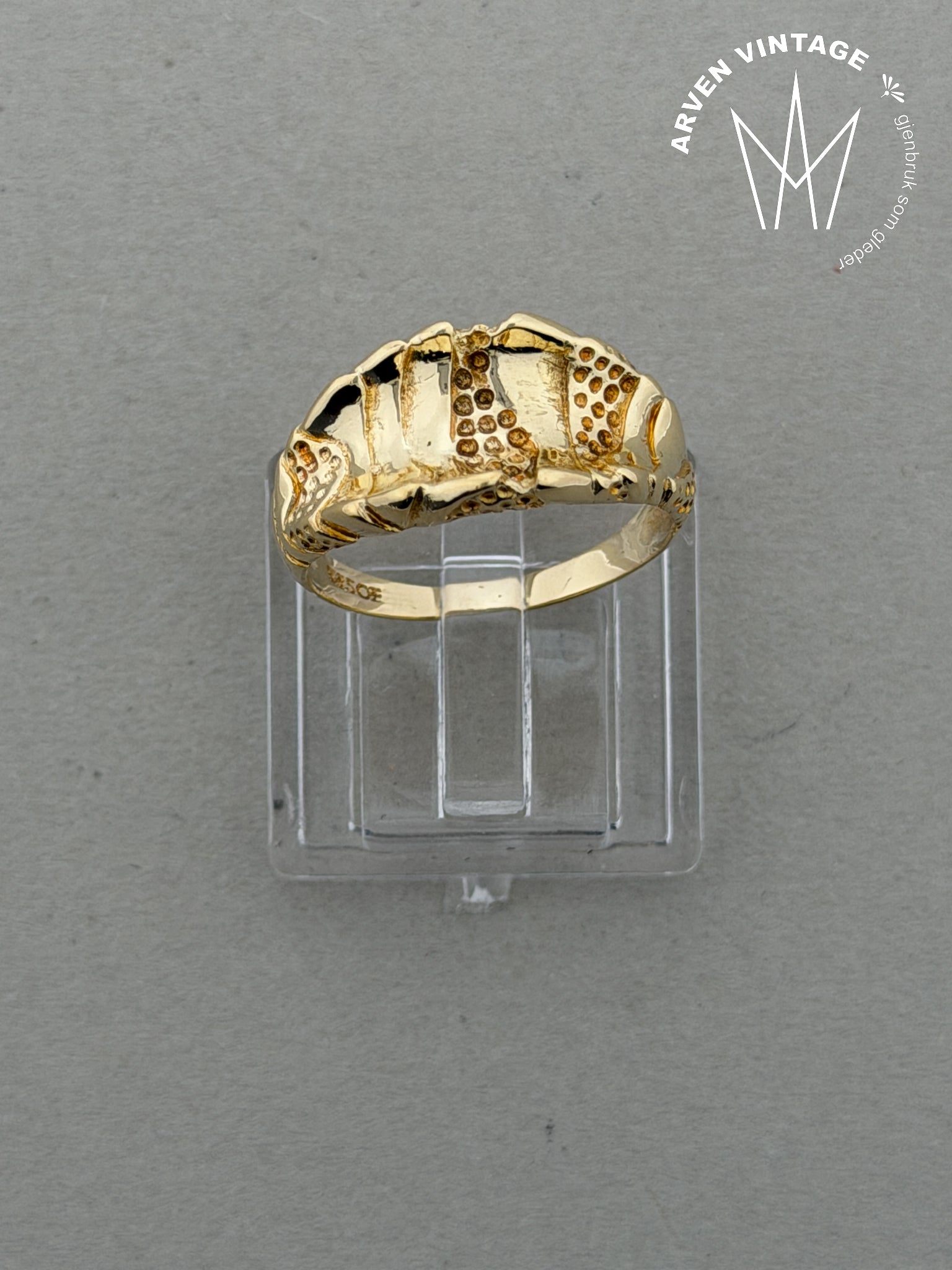 Vintage ring gult gull str 53