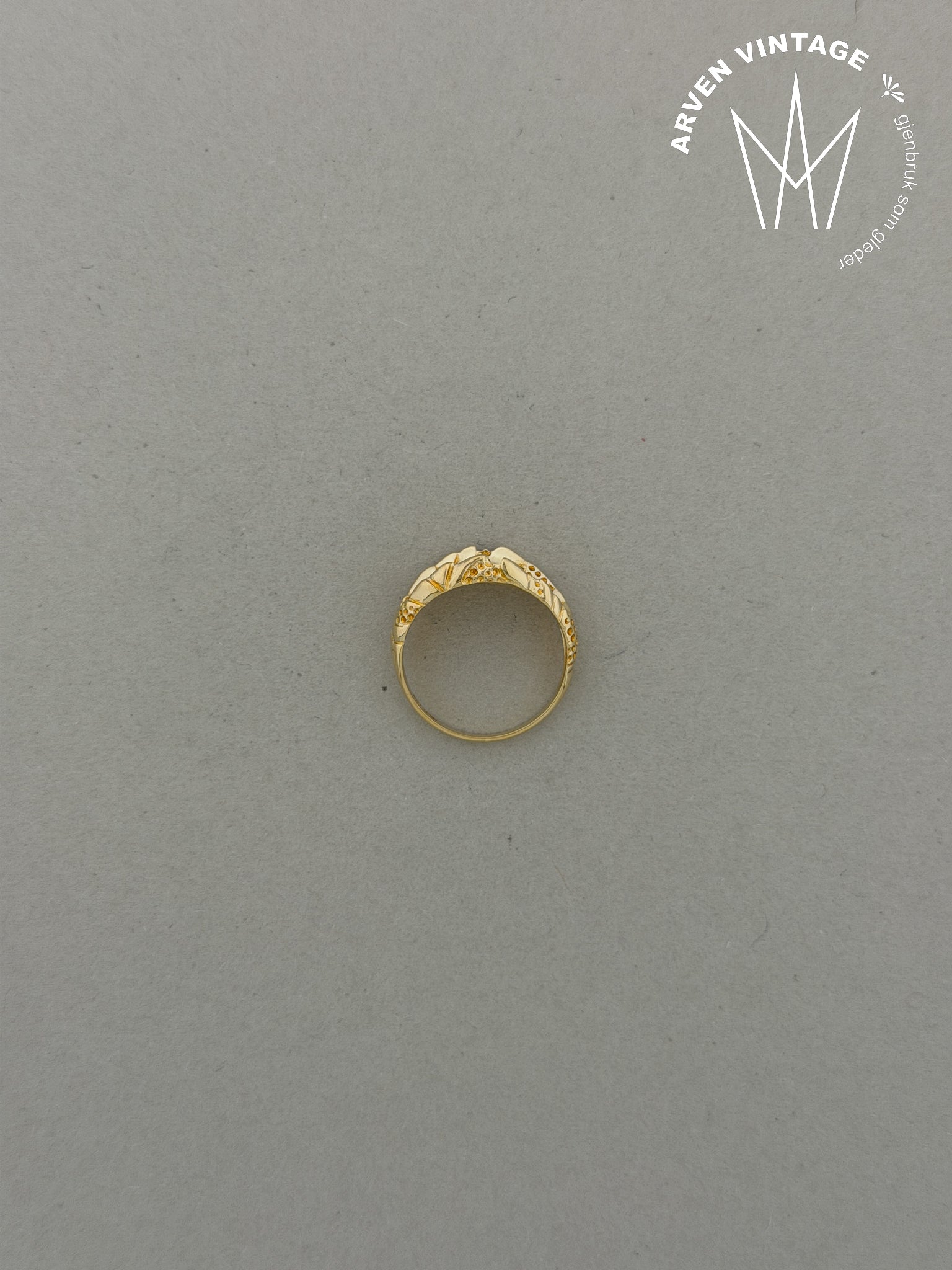 Vintage ring gult gull str 53