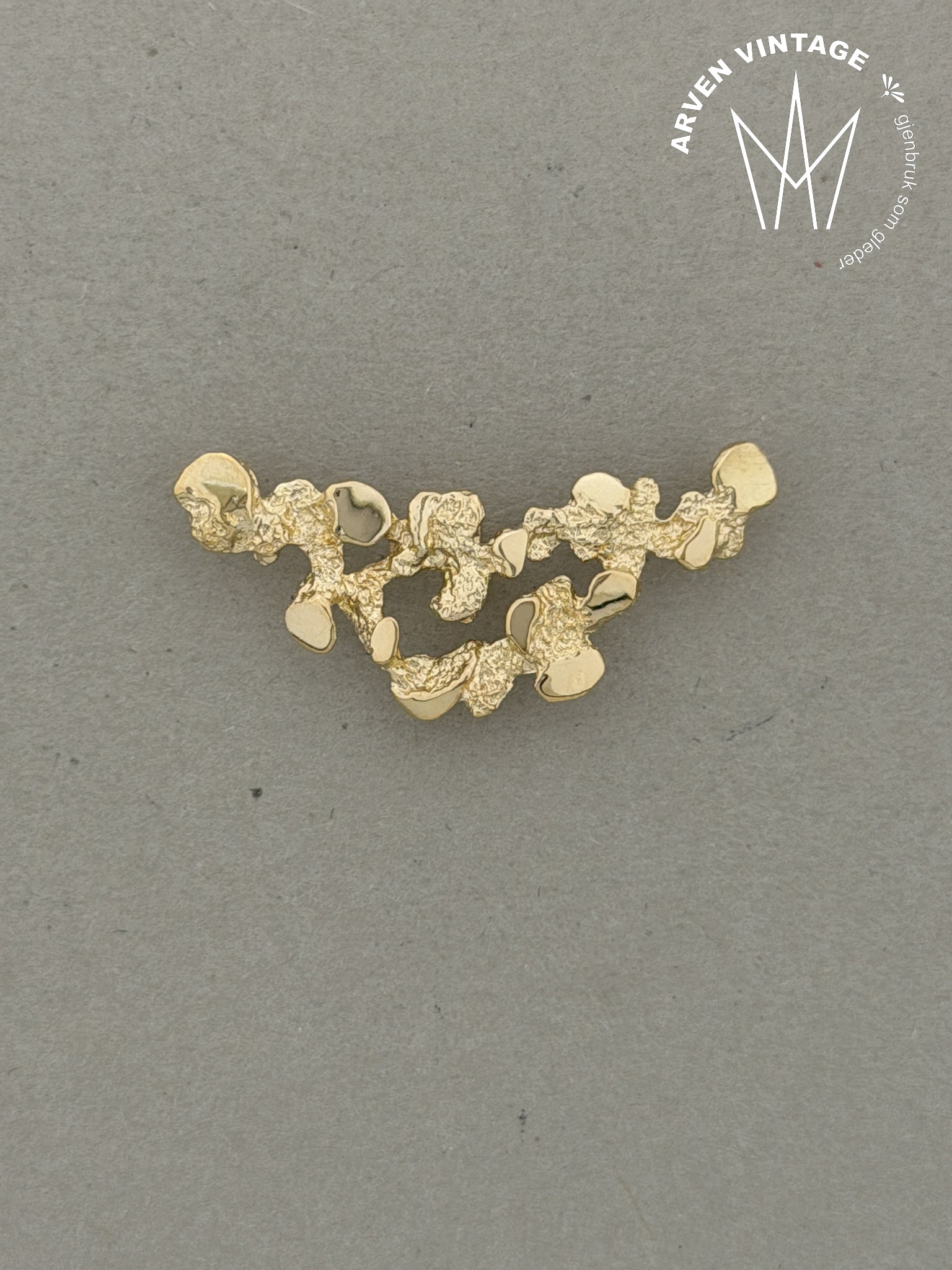 Vintage brosje gult gull